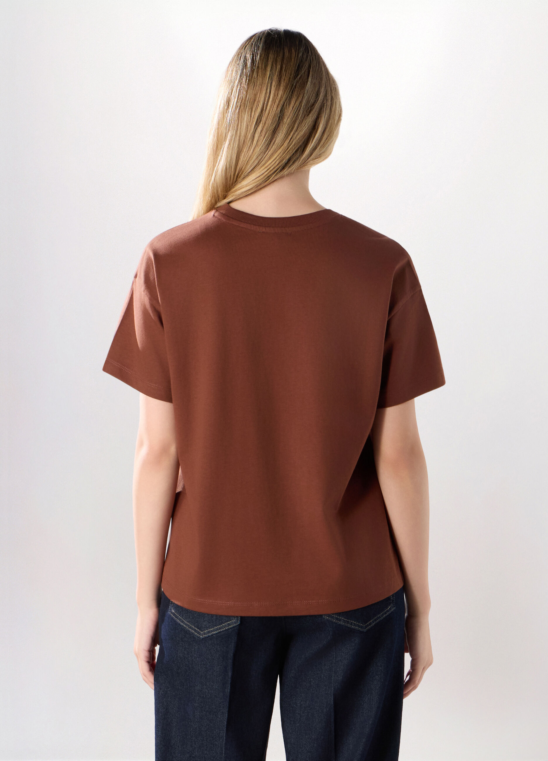 T-shirt in jersey di puro cotone donna_1