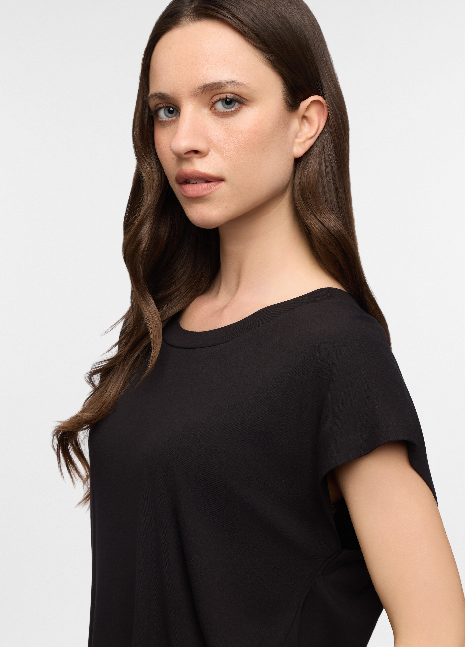 T-shirt girocollo stretch donna_2