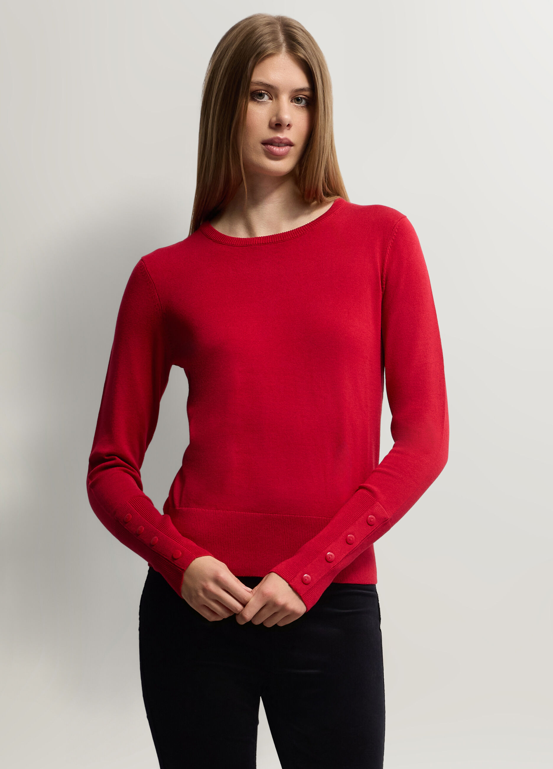 Maglia girocollo rasata donna_0