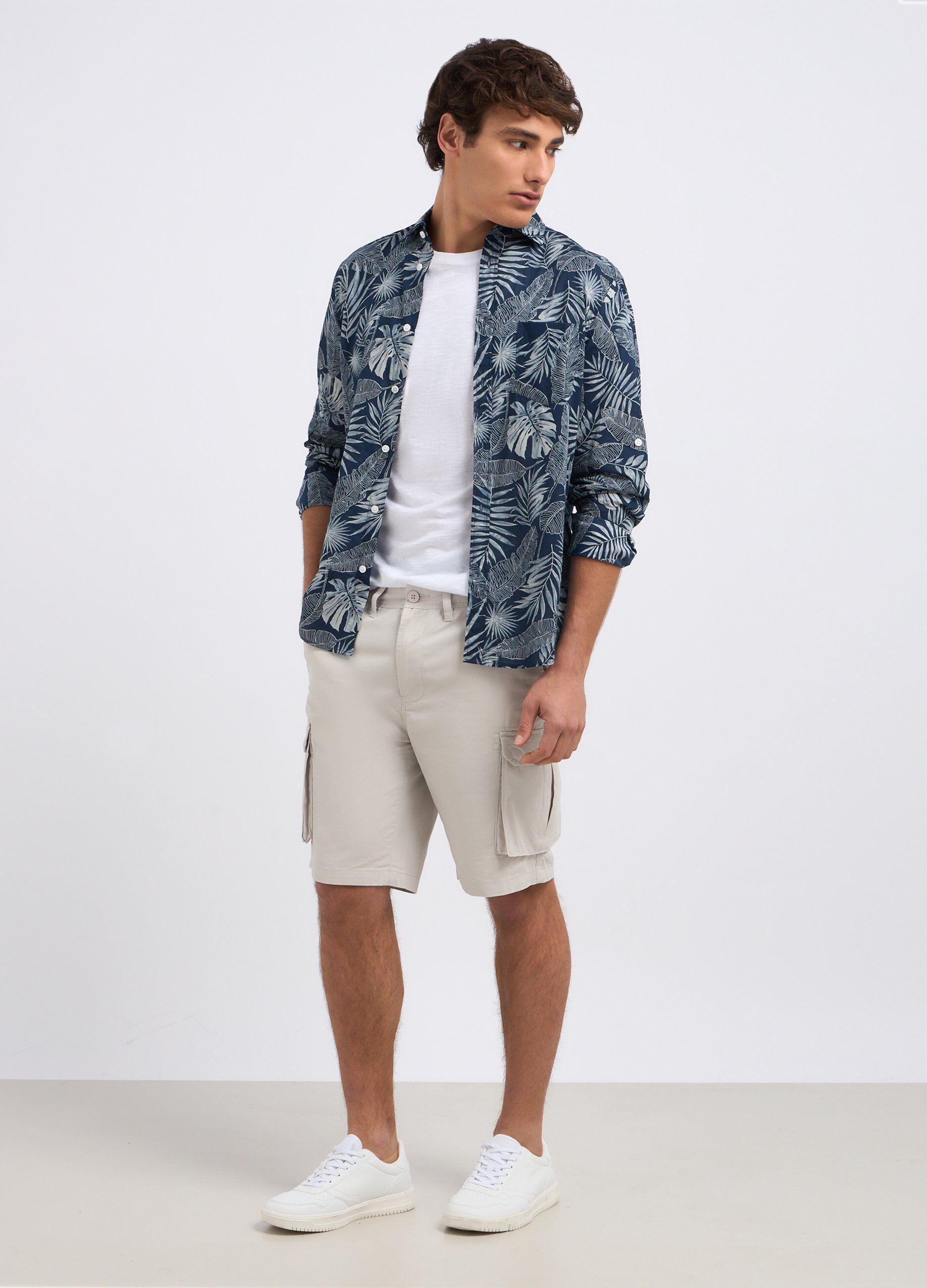Shorts cargo chino in puro cotone uomo_0