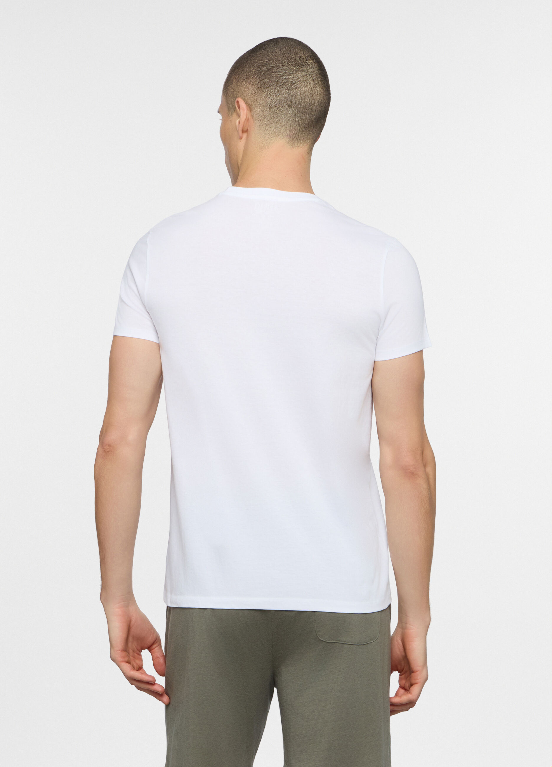 T-shirt girocollo in jersey di puro cotone uomo_1