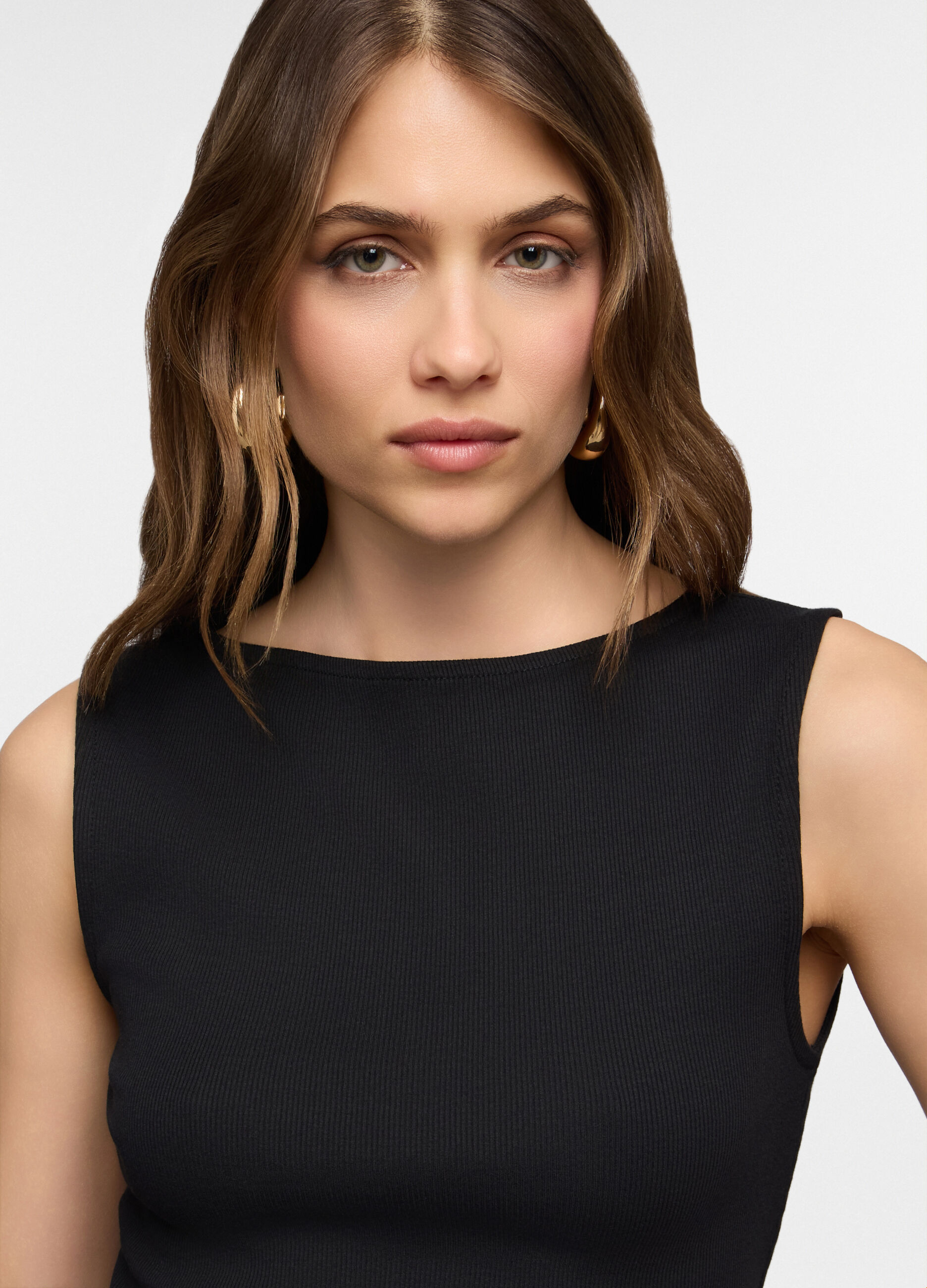 Canotta con scollo a barchetta stretch donna_2