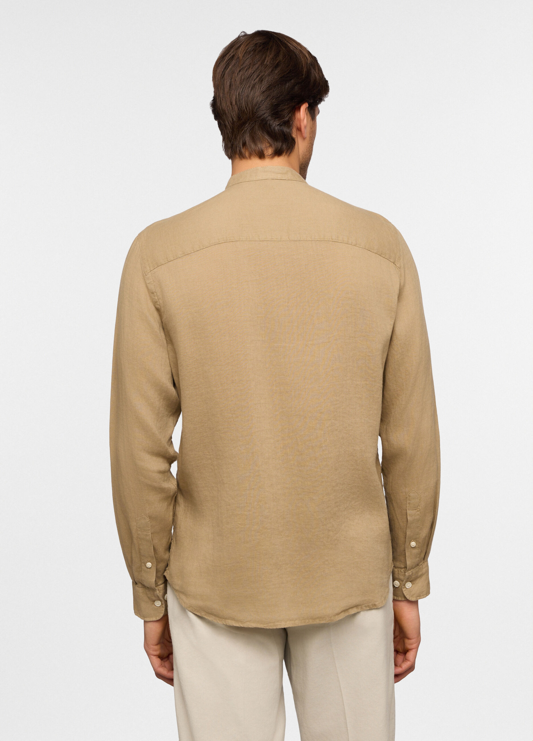 Camicia coreana regular fit in lino uomo_1