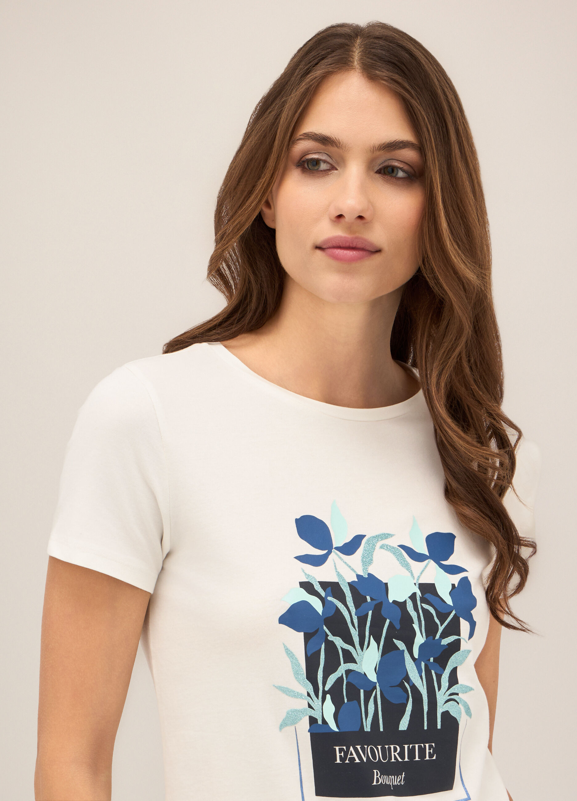 T-shirt in cotone stretch donna_2