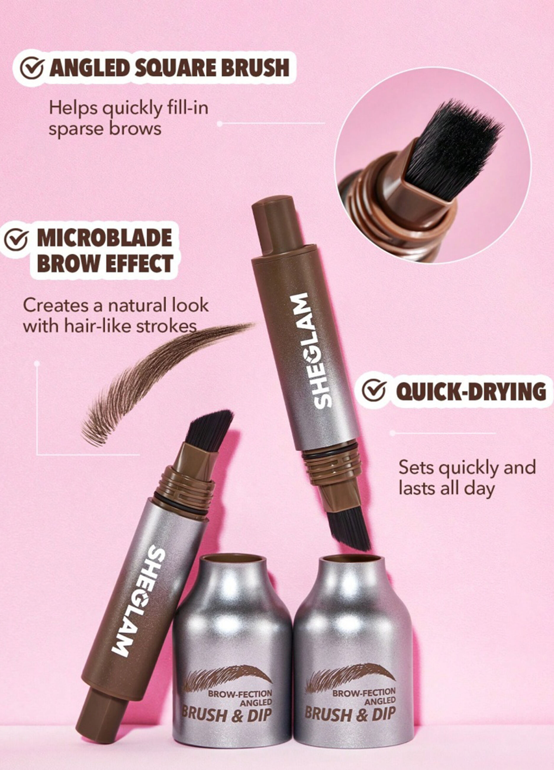Kit Sopracciglia Brow-fection Angled Brush & Dip - 08 Chocolate_7