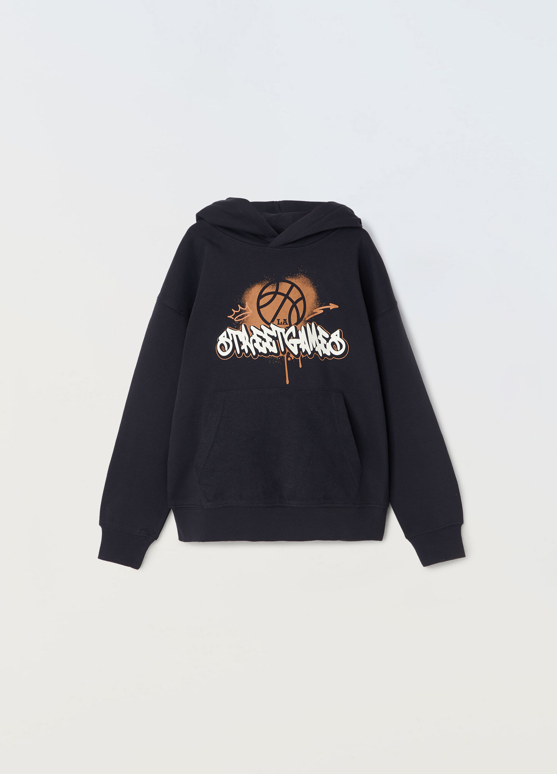 Felpa in misto cotone con cappuccio ragazzo_0