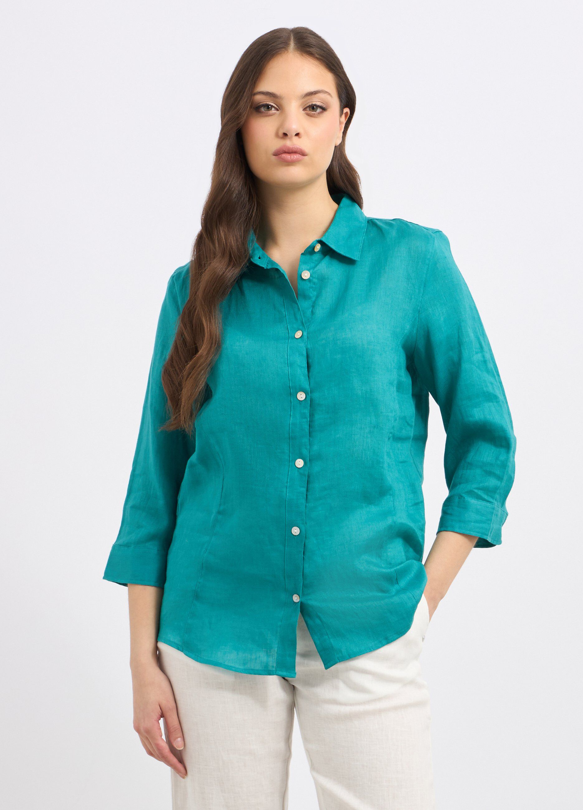 Camicia in puro lino donna_0
