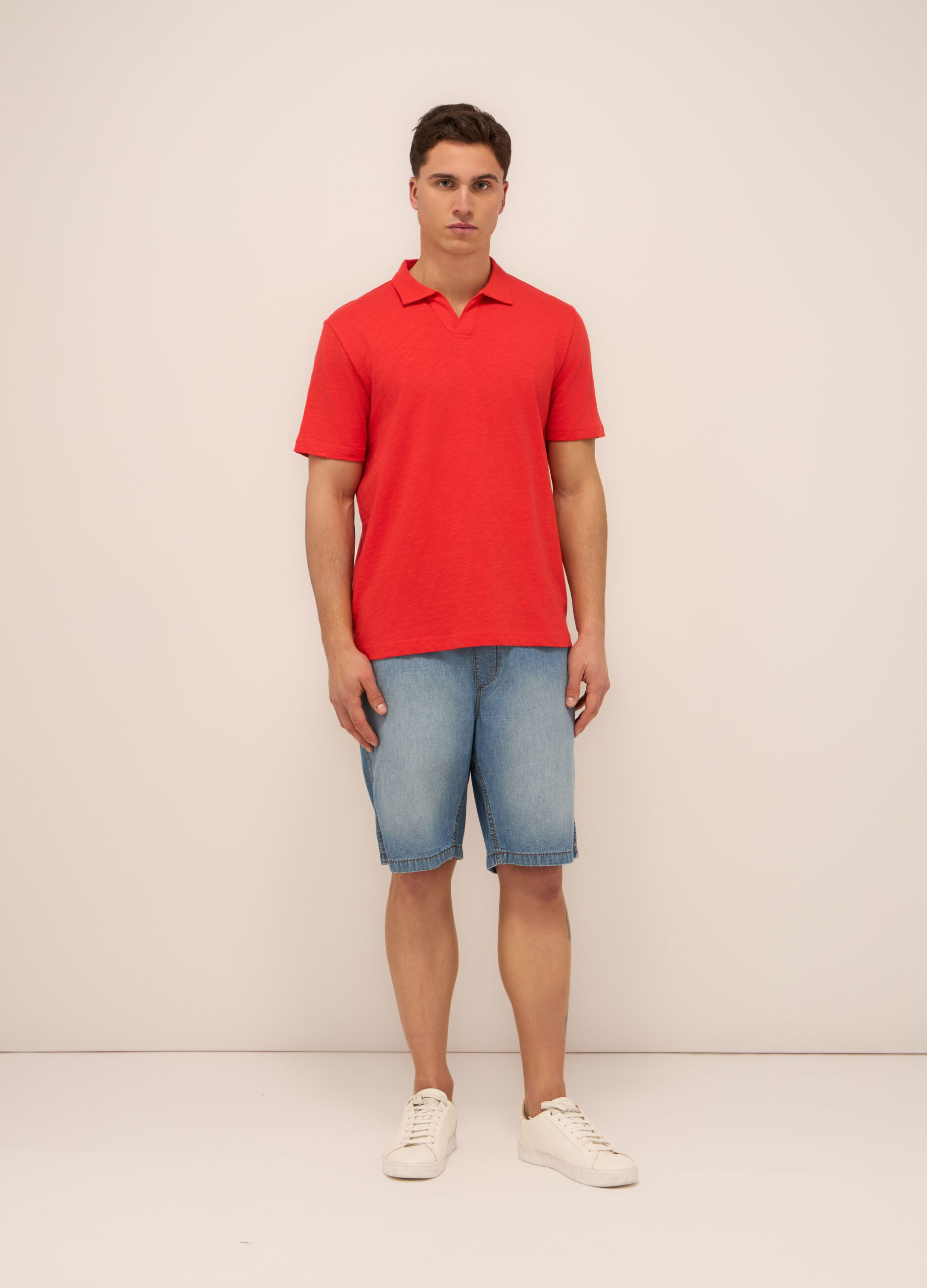 Shorts in denim di cotone uomo_0