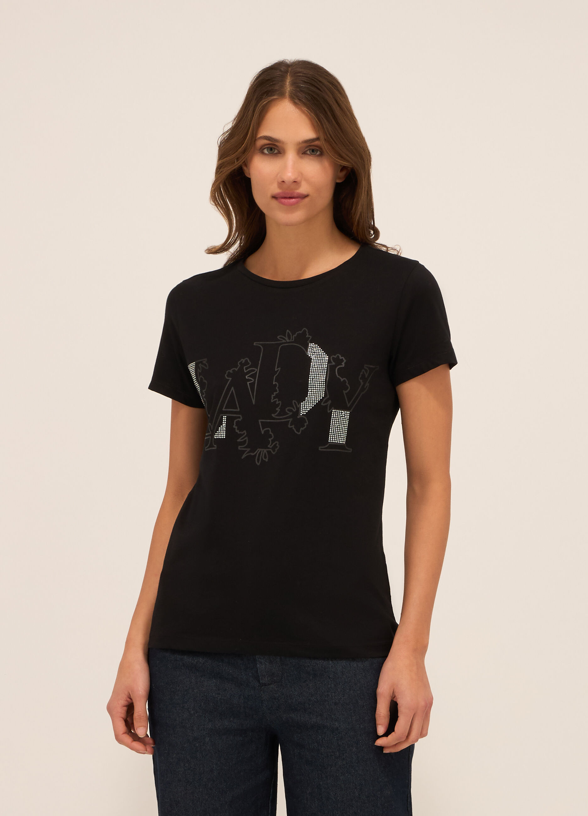 T-shirt in jersey di puro cotone donna_0