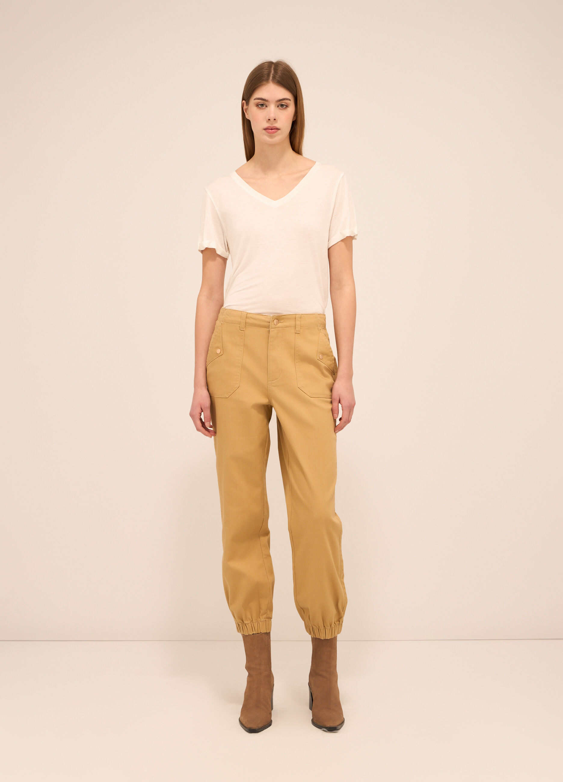 Pantaloni misto cotone donna_0