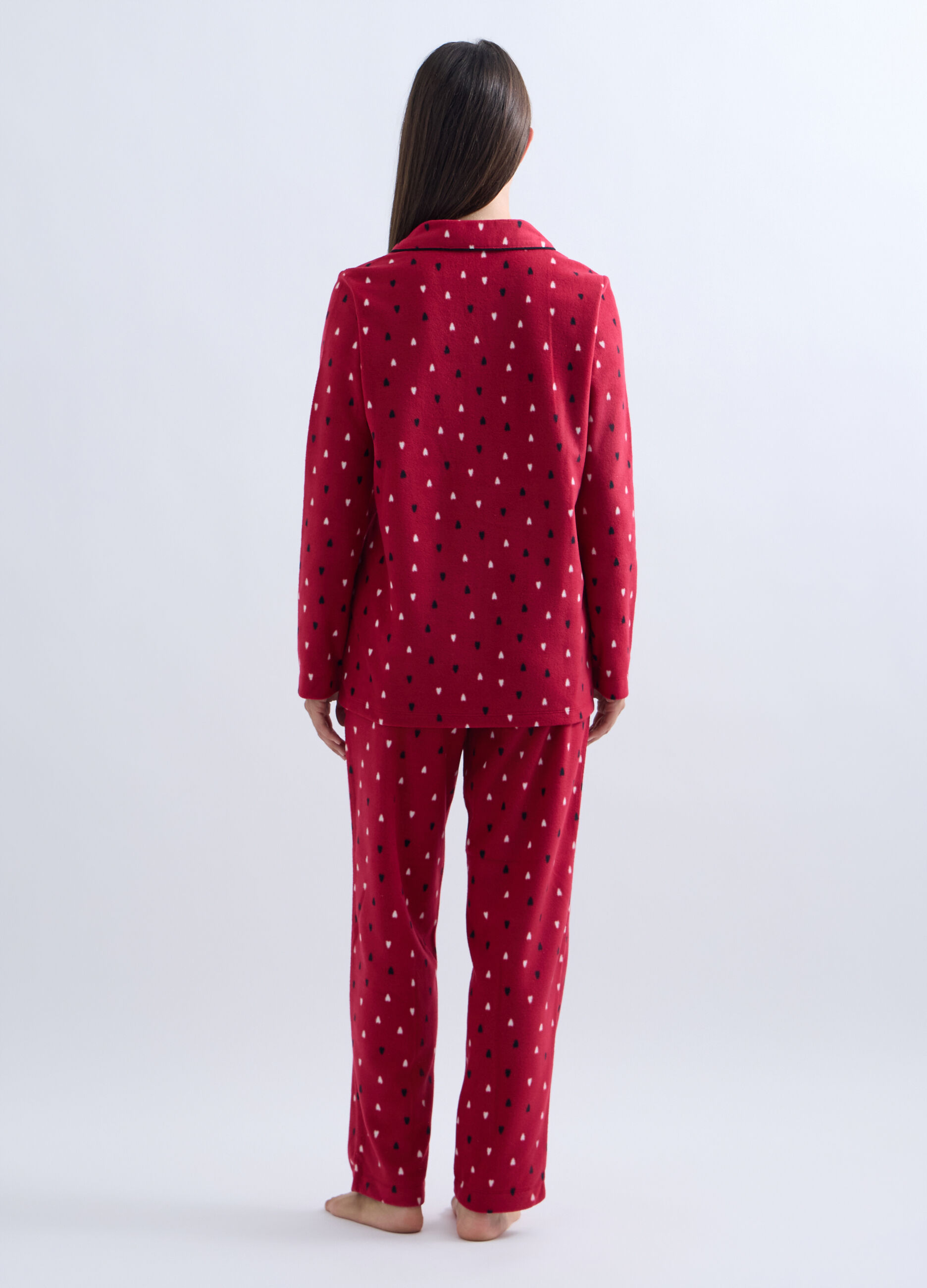 Set pigiama lungo in pile donna_1
