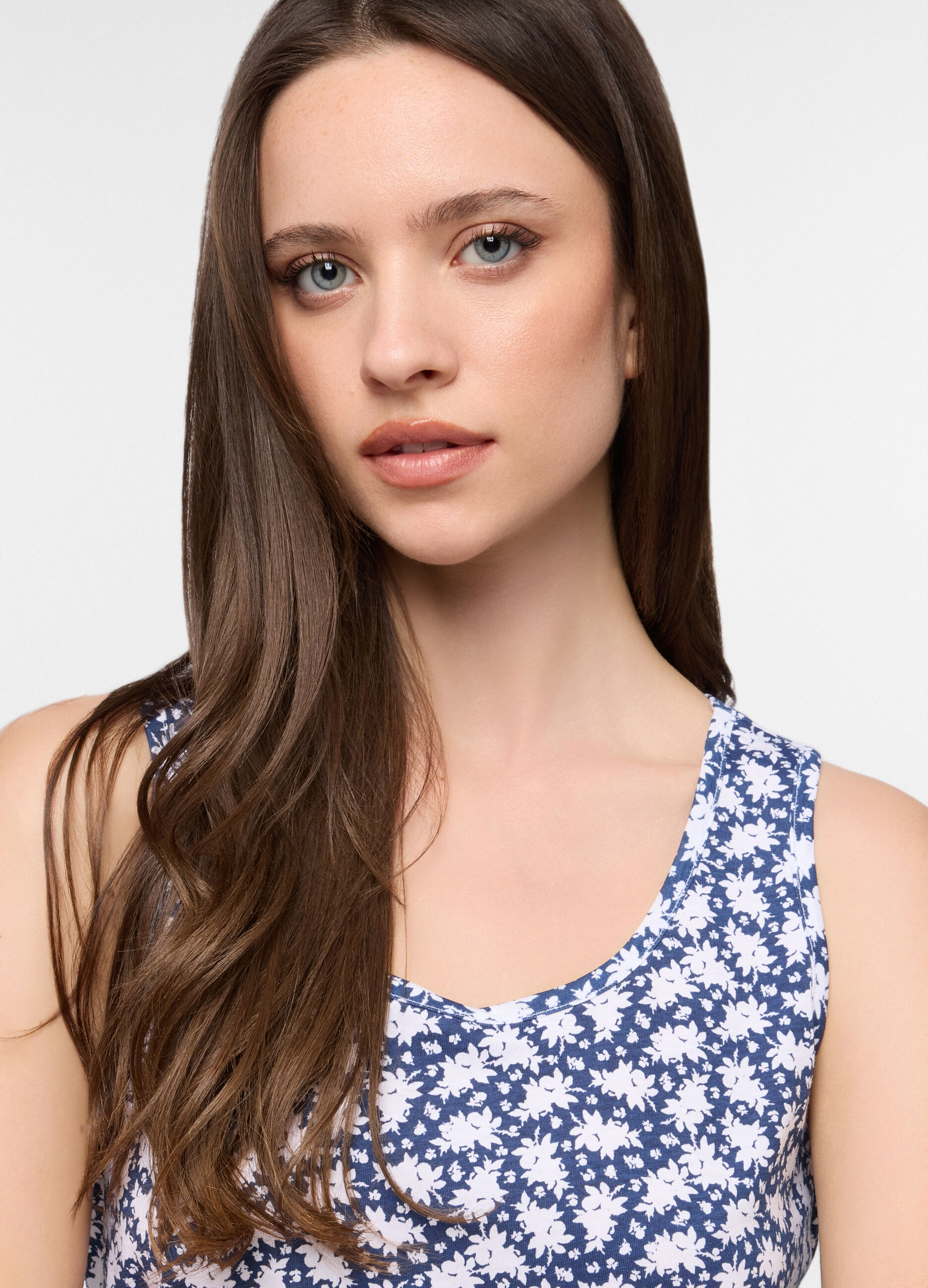 Top pigiama smanicato in puro cotone donna_2