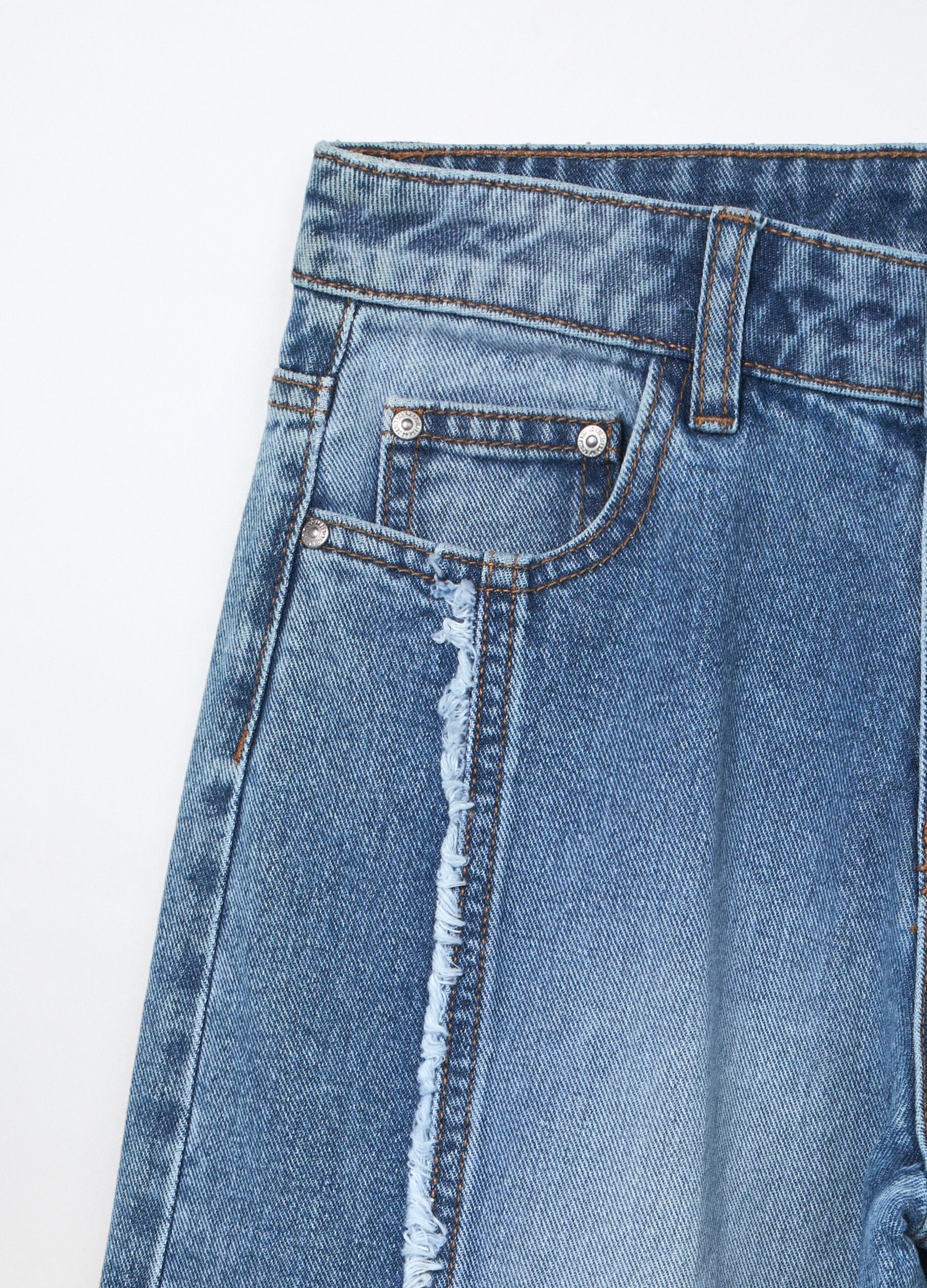 Pantaloni in denim di puro cotone ragazza_2