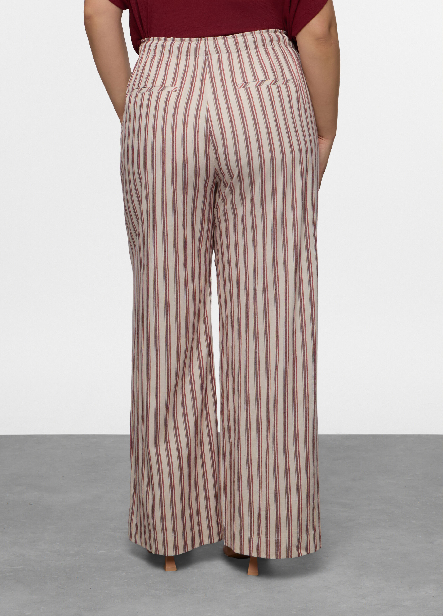 Pantaloni Fit Relaxed misto lino donna curvy_1