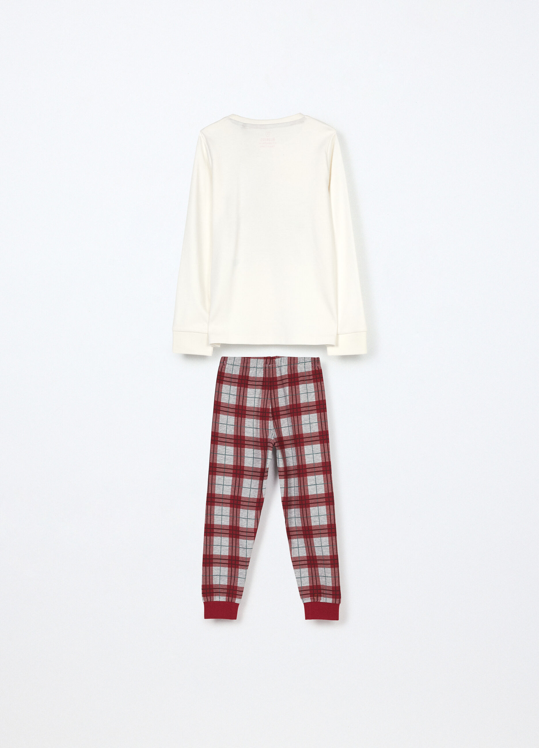 Set pigiama lungo in puro cotone fleece bambina_1