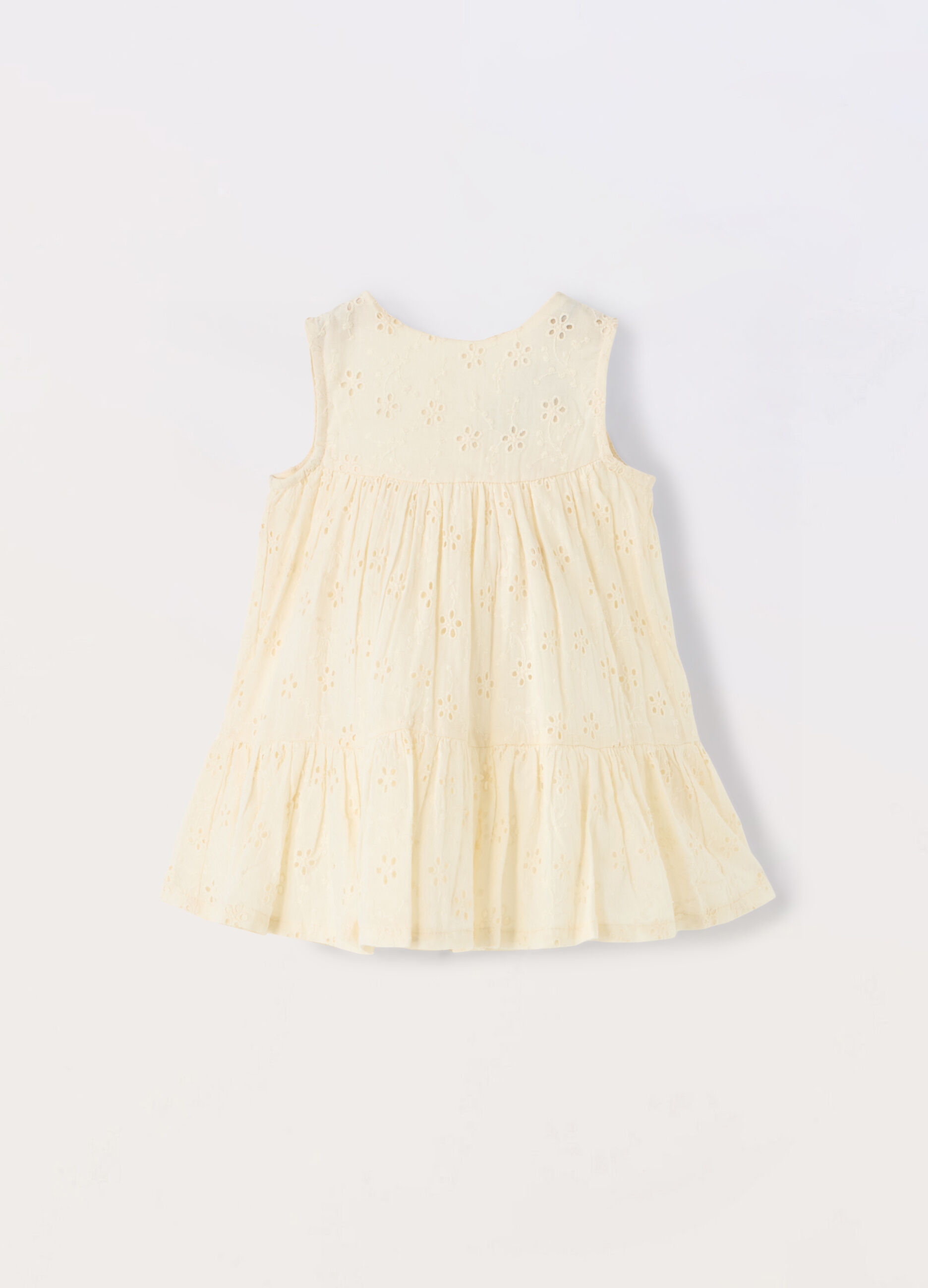 Vestito in puro cotone sangallo neonata_0