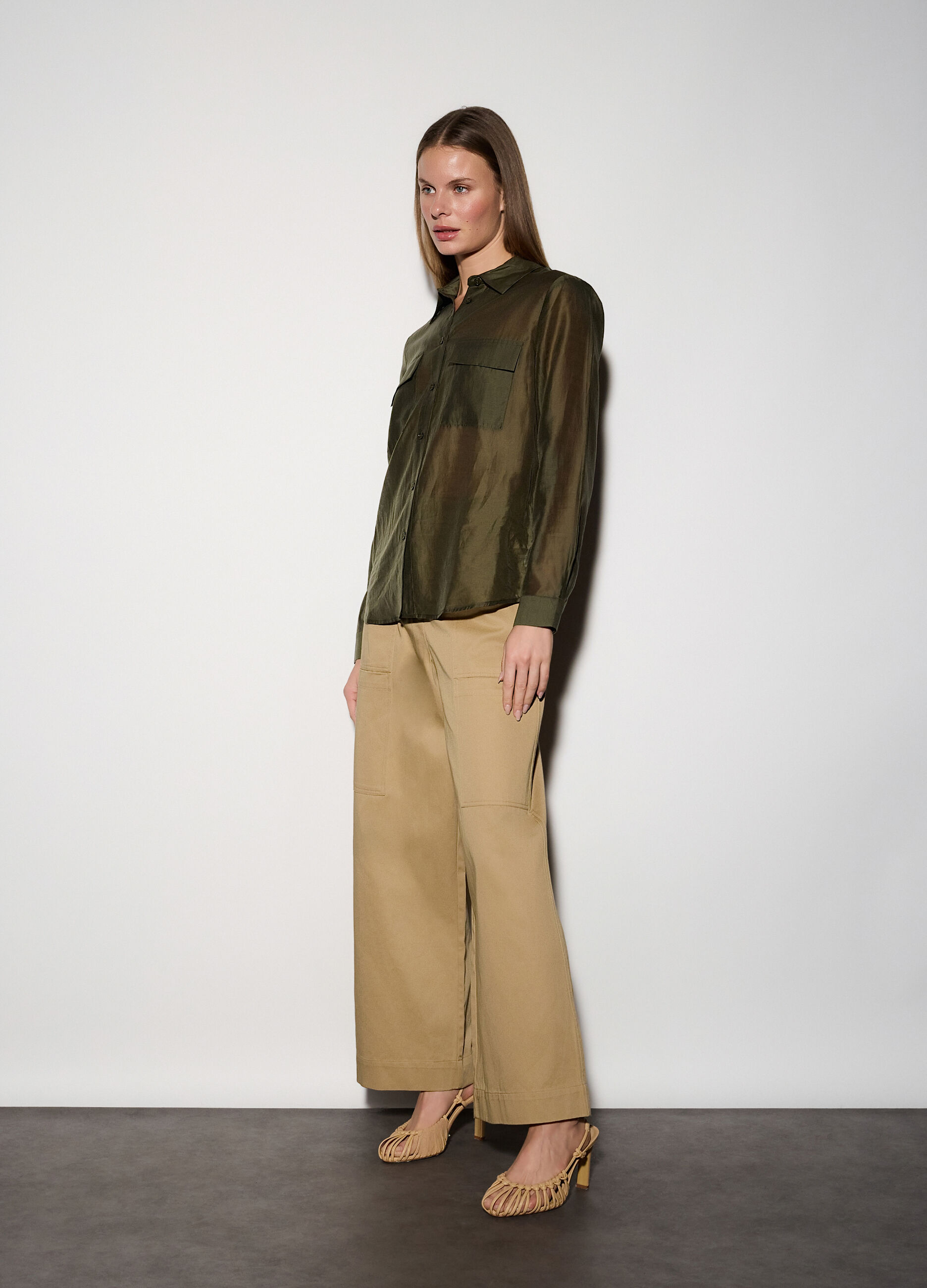 Pantaloni cargo straight fit donna_0