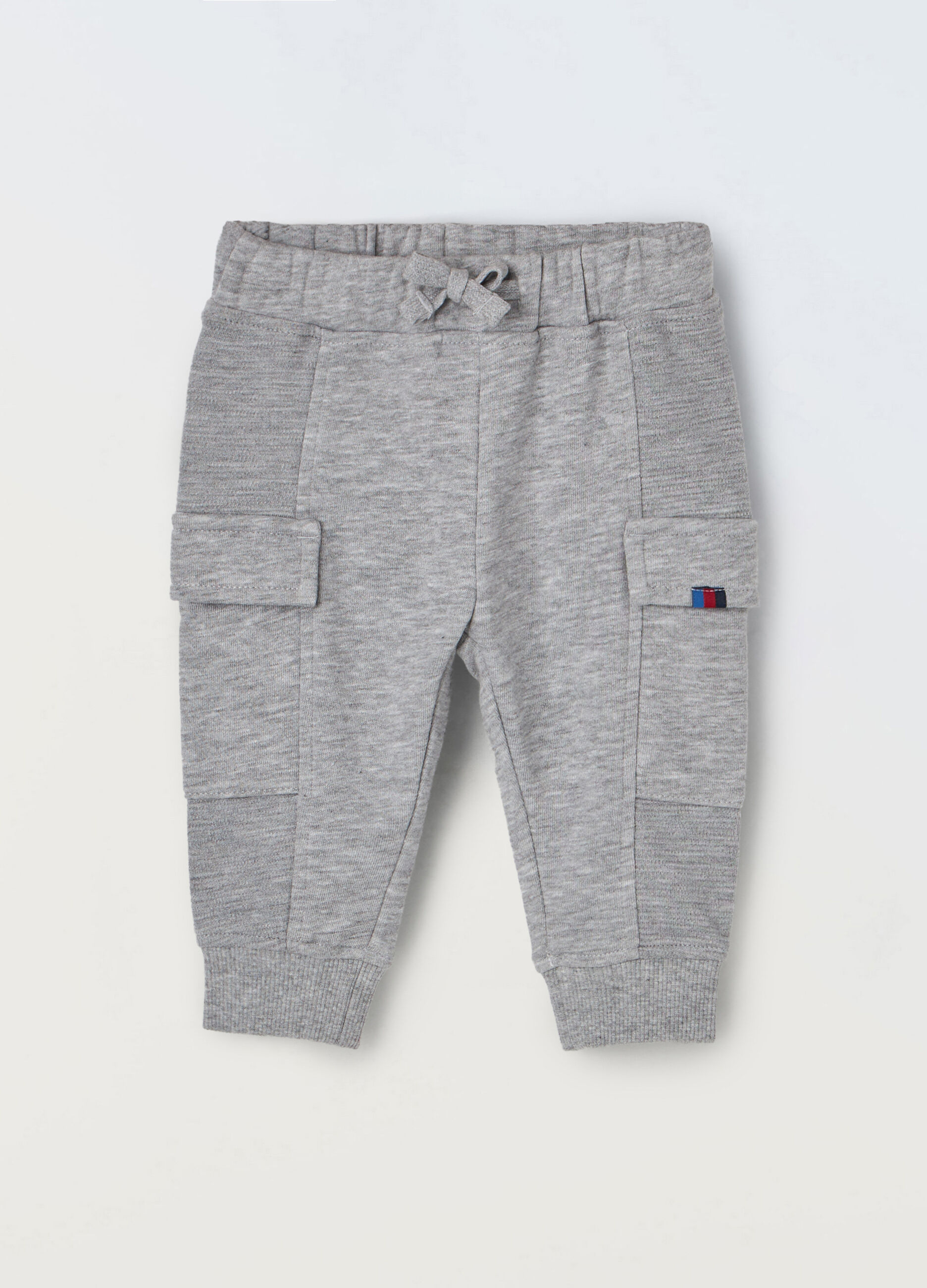 Jogger cargo in french terry di misto cotone neonato_0