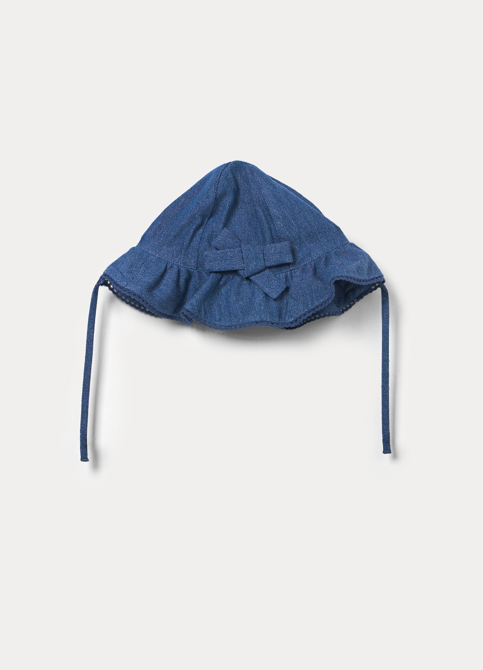 Cappello in puro cotone chambray neonata_0