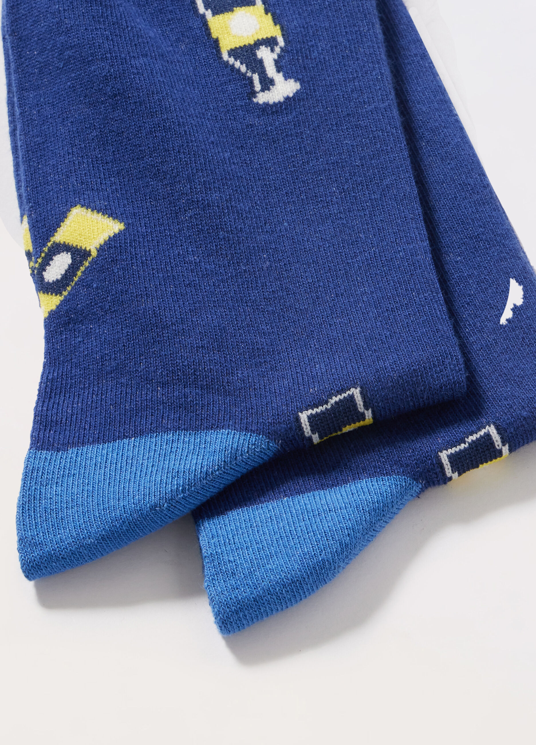 Calze corte in cotone stretch a fantasia uomo_1