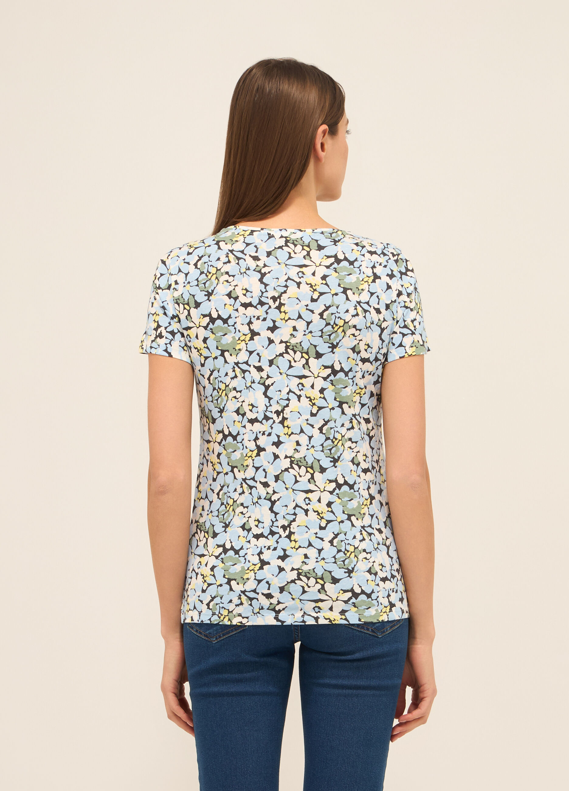 T-shirt in jersey di puro cotone donna_1