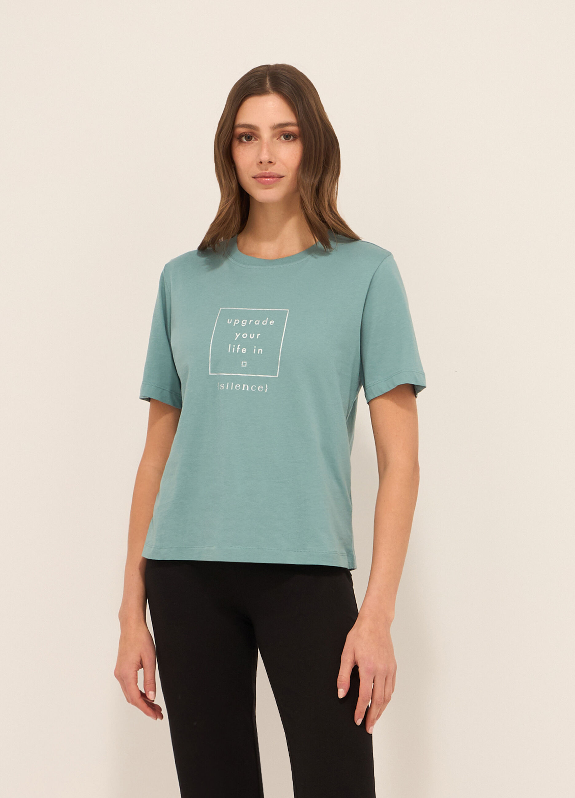 T-shirt in jersey di puro cotone donna_0