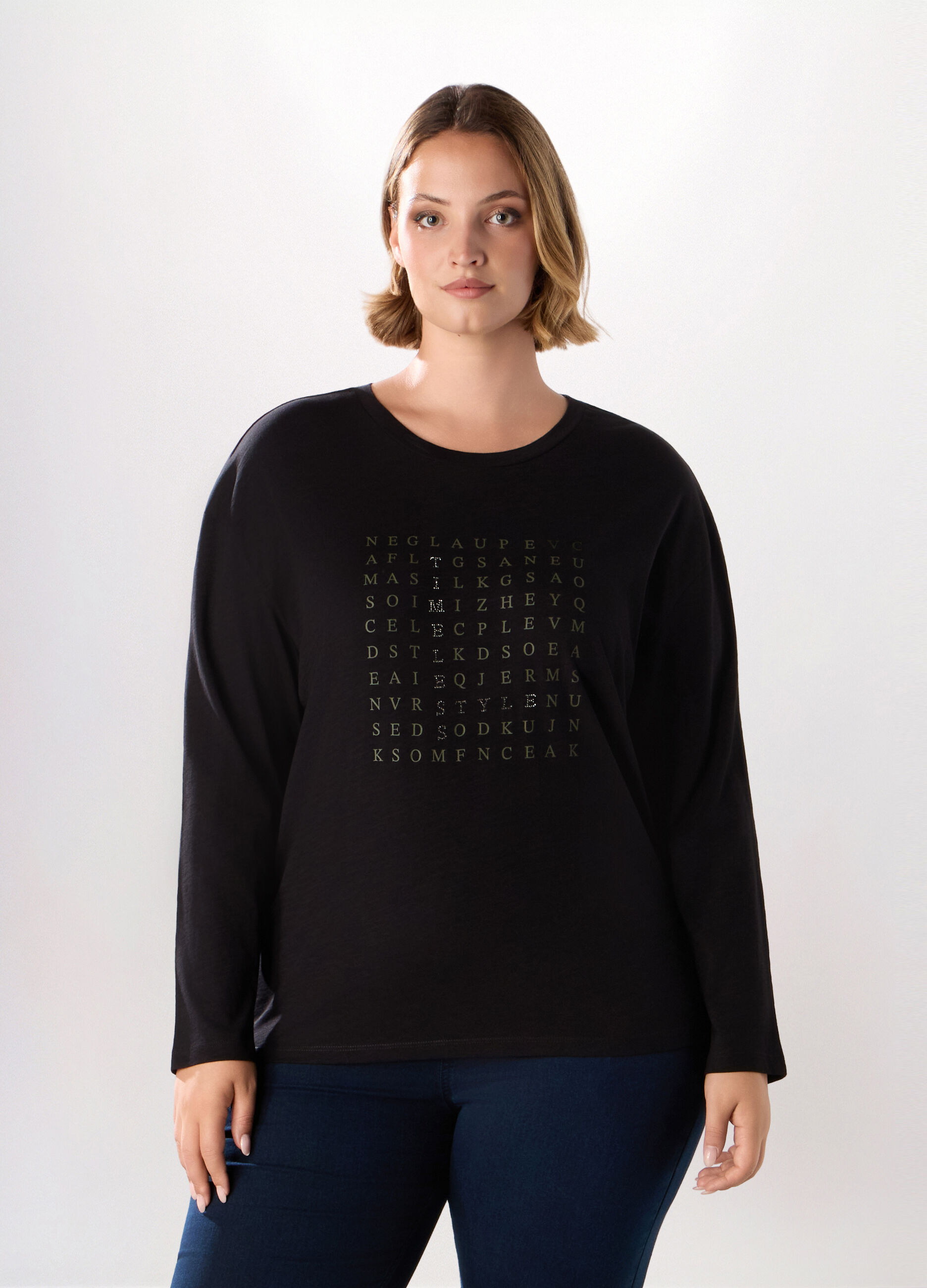 T-shirt in jersey slub di puro cotone donna curvy_0