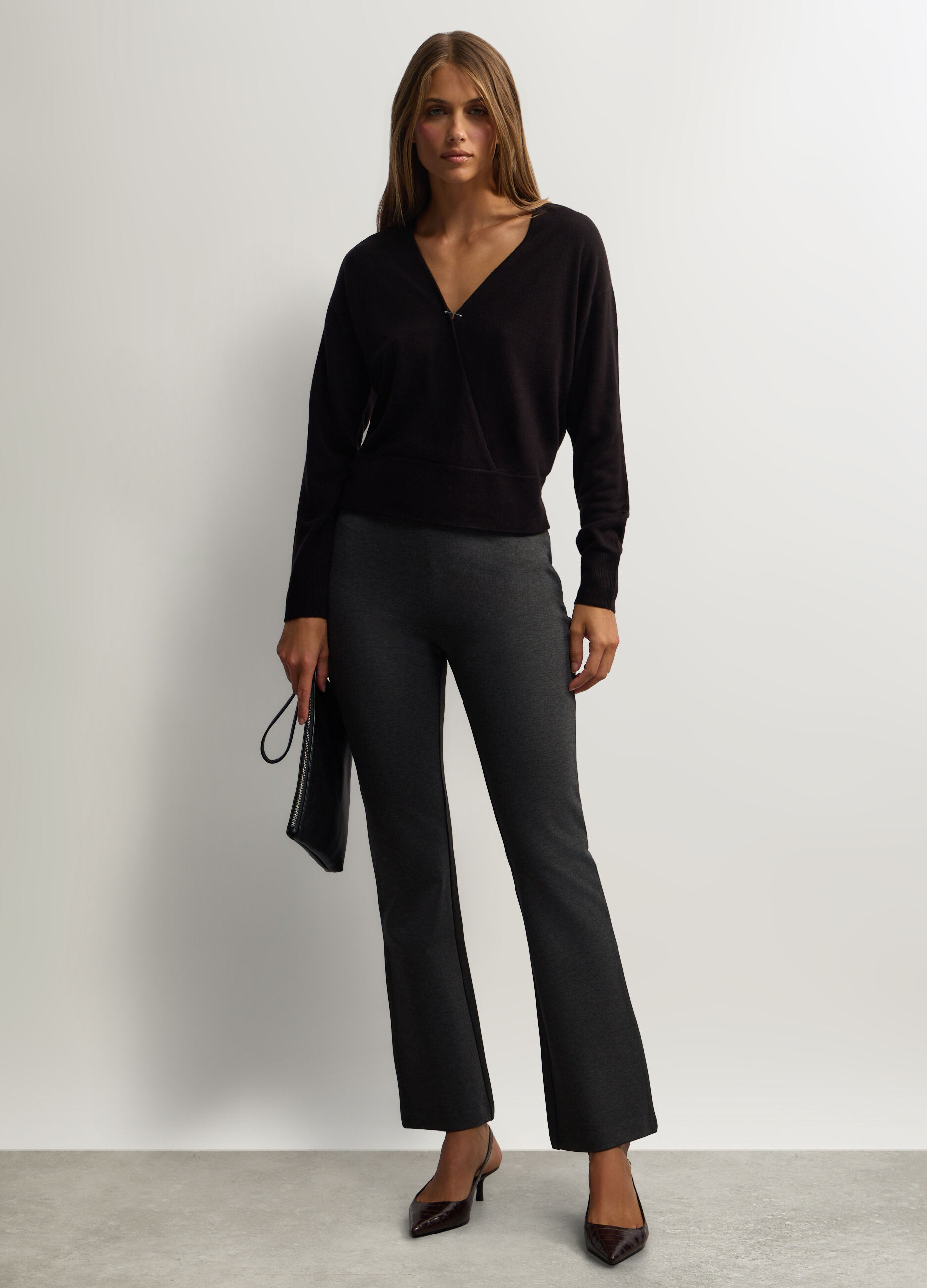 Pantaloni Slim Fit in Punto Milano donna_0