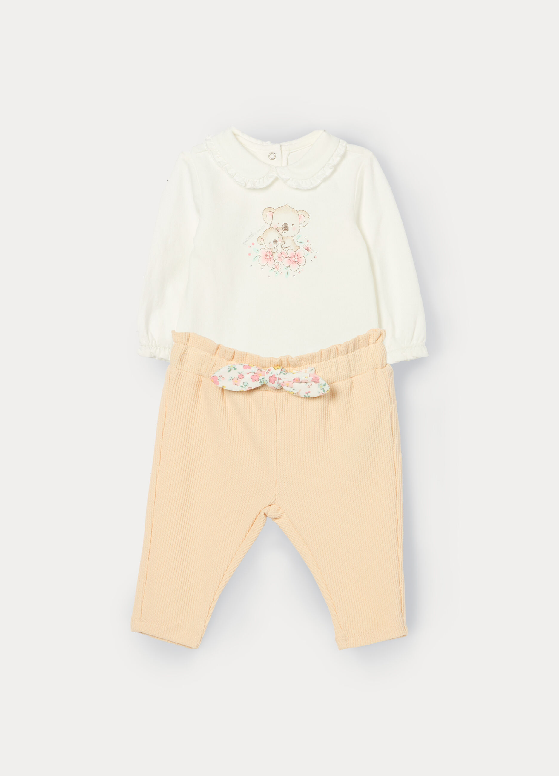 Jogging set in jersey di cotone stretch neonata_0