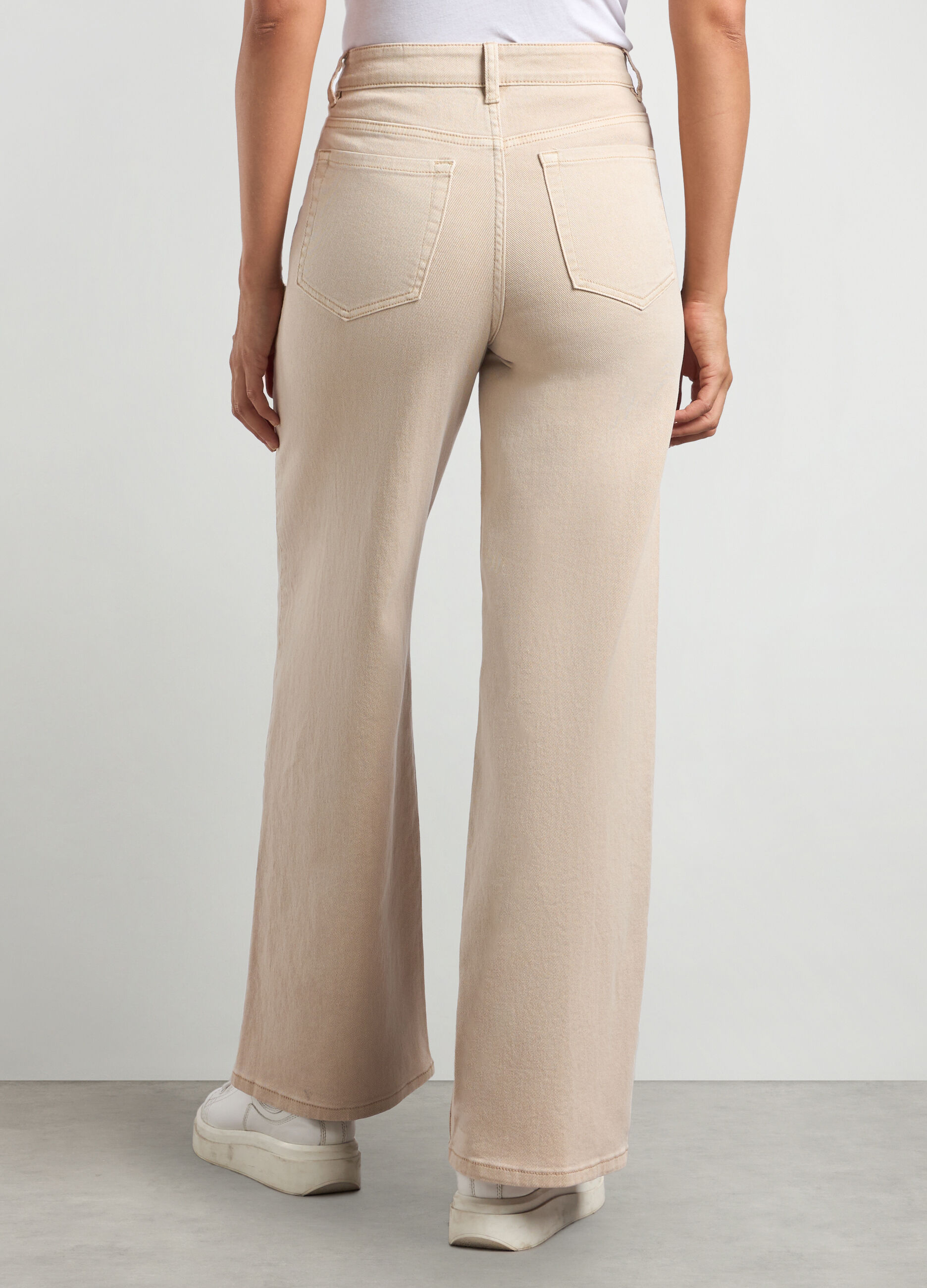Pantaloni in denim di cotone stretch donna_1