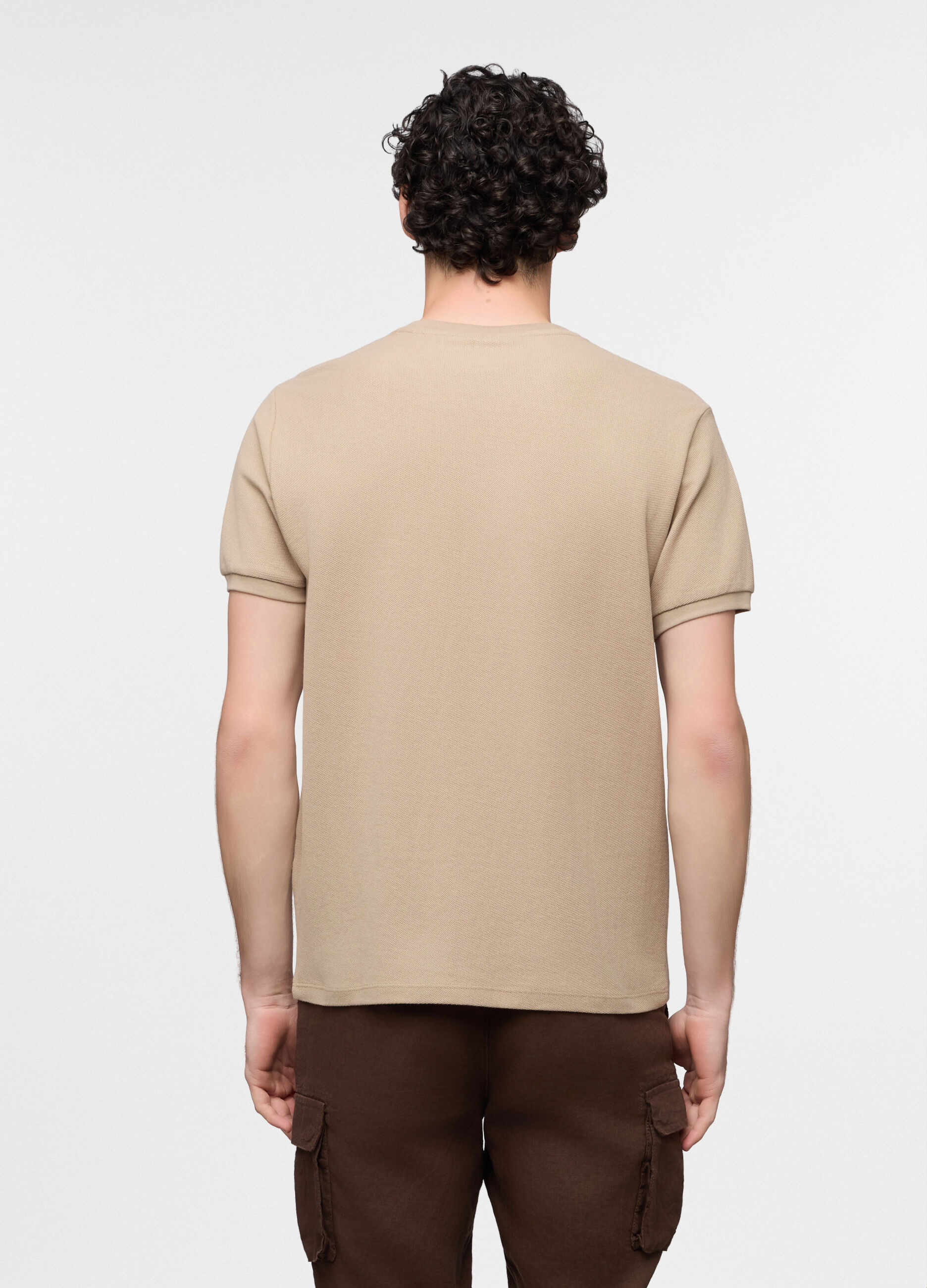 T-shirt in piquet di cotone uomo_1