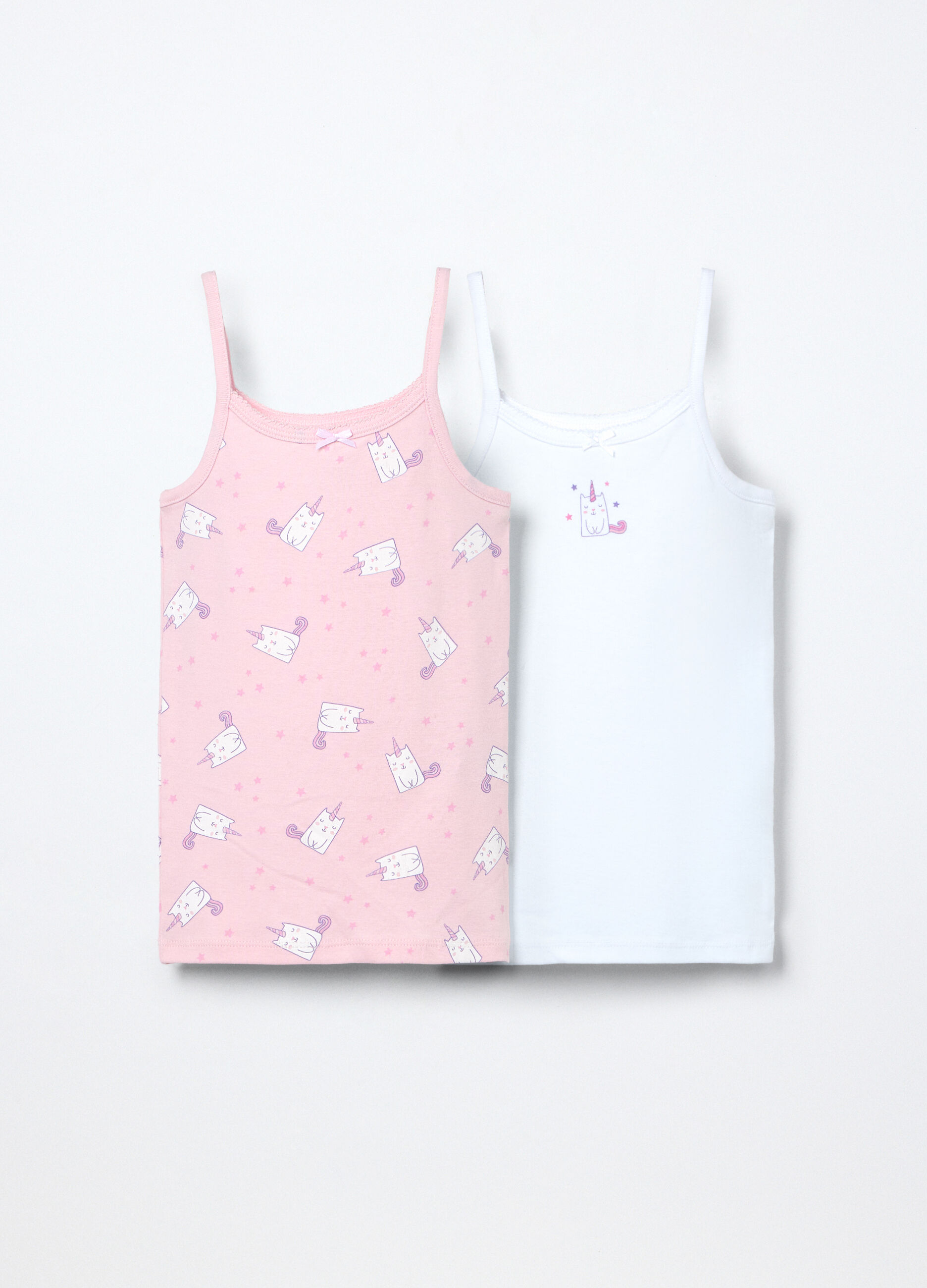 Pack 2 canotte in puro cotone bambina_0
