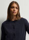 Cardigan girocollo in maglia rasata donna_2