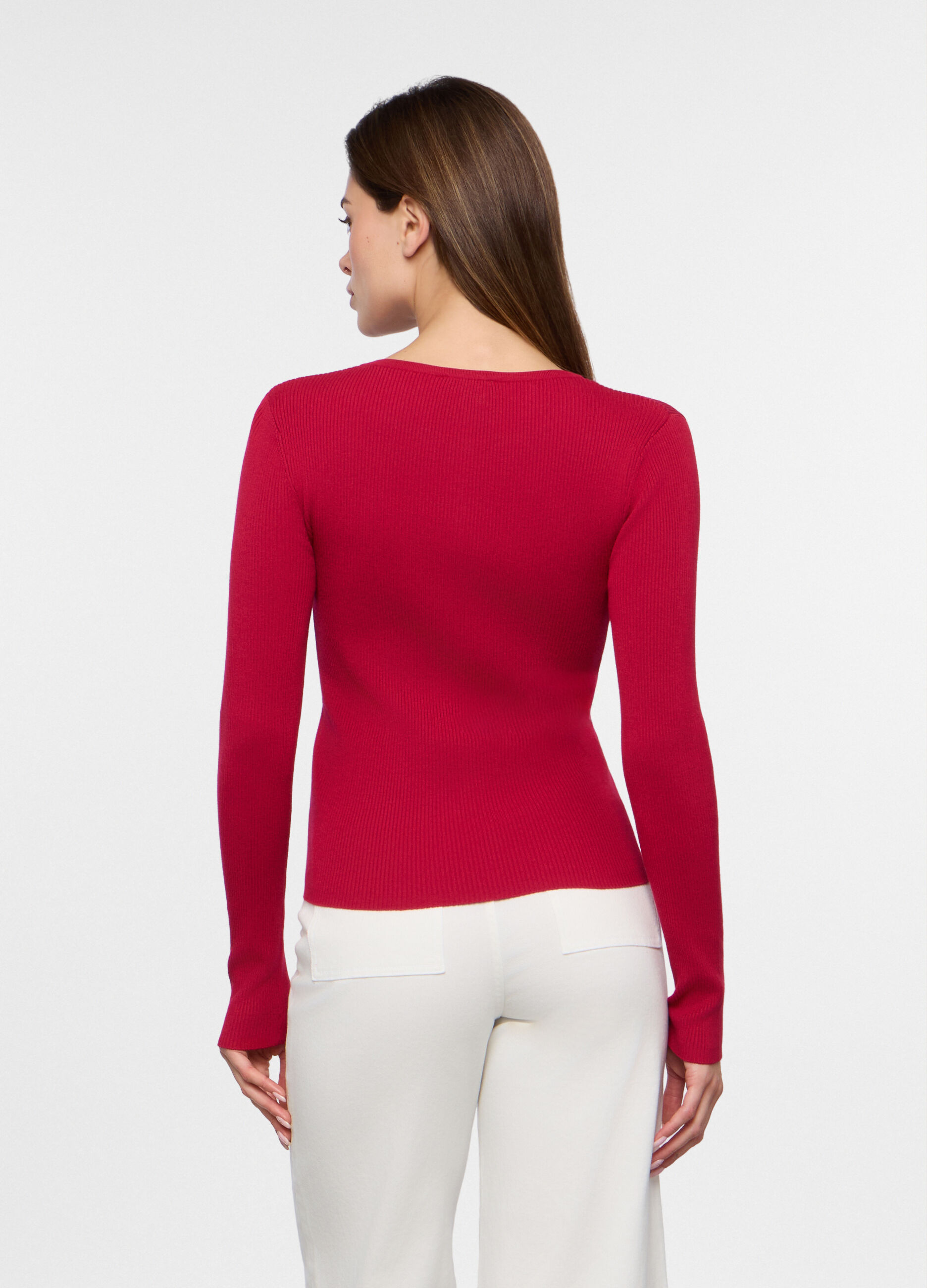 Cardigan in costina misto viscosa donna_1