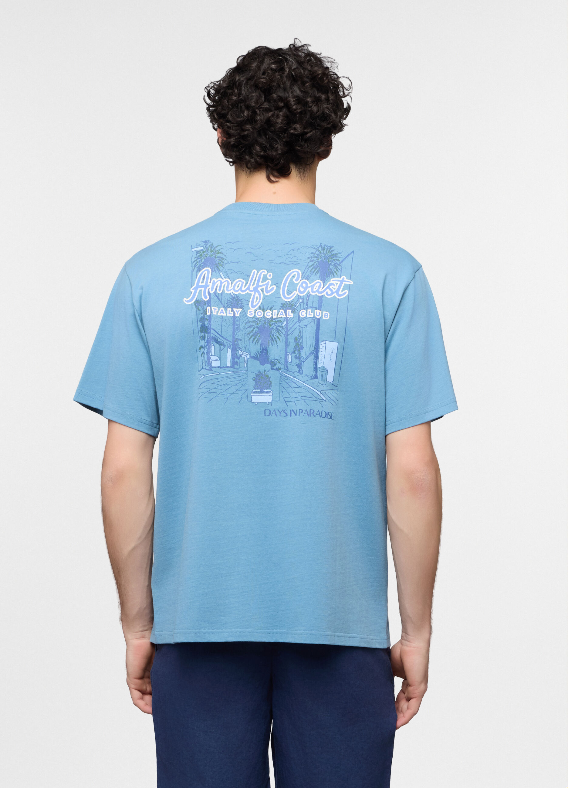 T-shirt loose fit con stampa Amalfi uomo_1