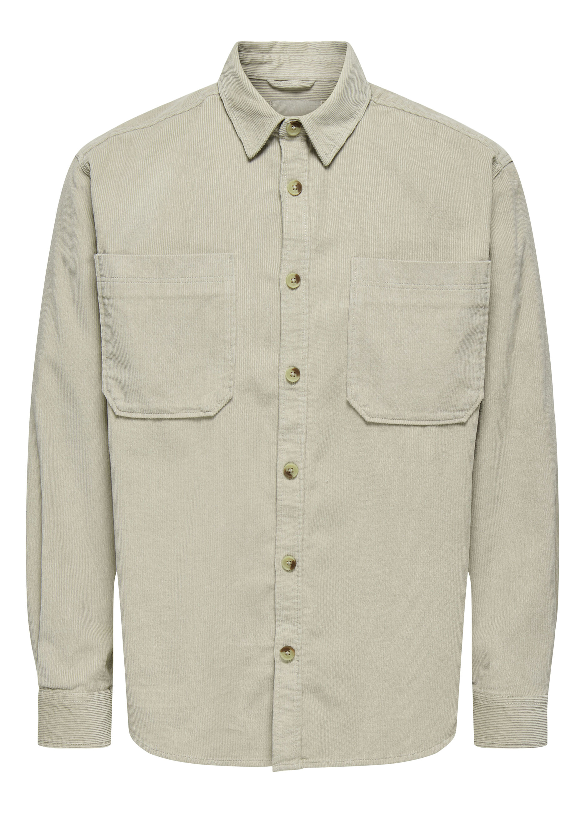 Camicia in velluto a coste con taschini uomo_6