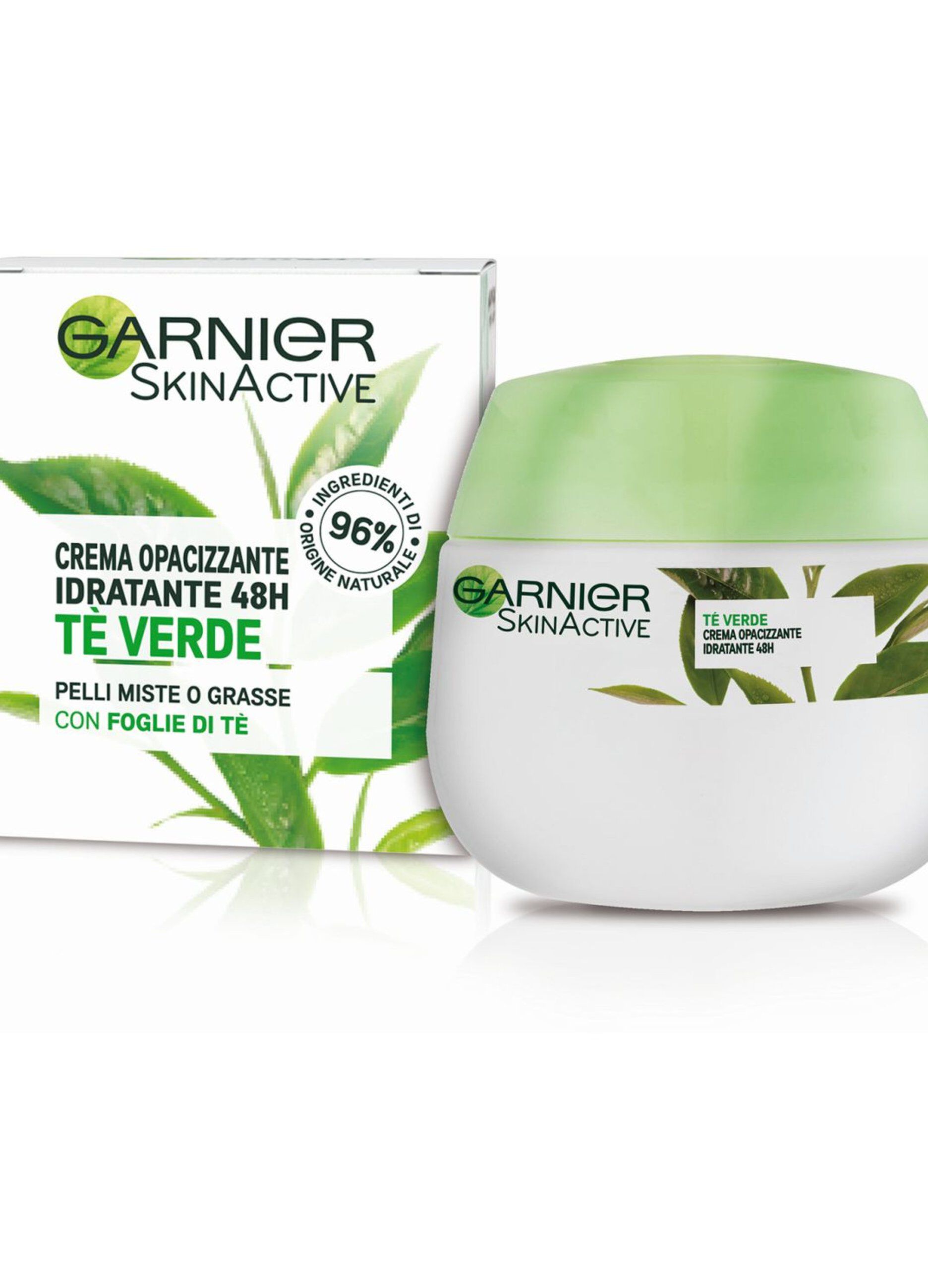 Garnier Crema Viso Idratante Opacizzante SkinActive, Ideale per Pelli Miste o Grasse, Arricchita con The Verde, 50 ml._0