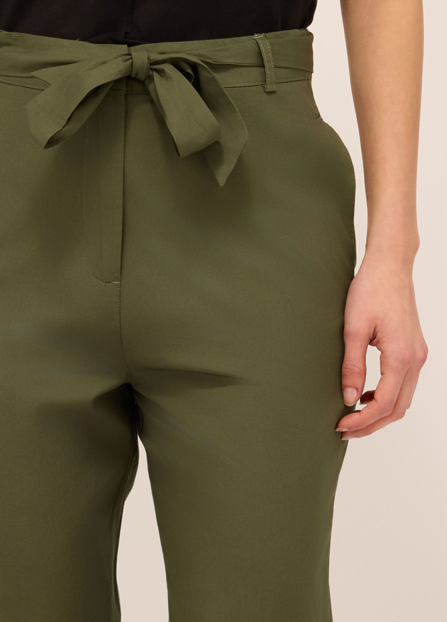 Pantaloni in popeline di puro cotone donna_2