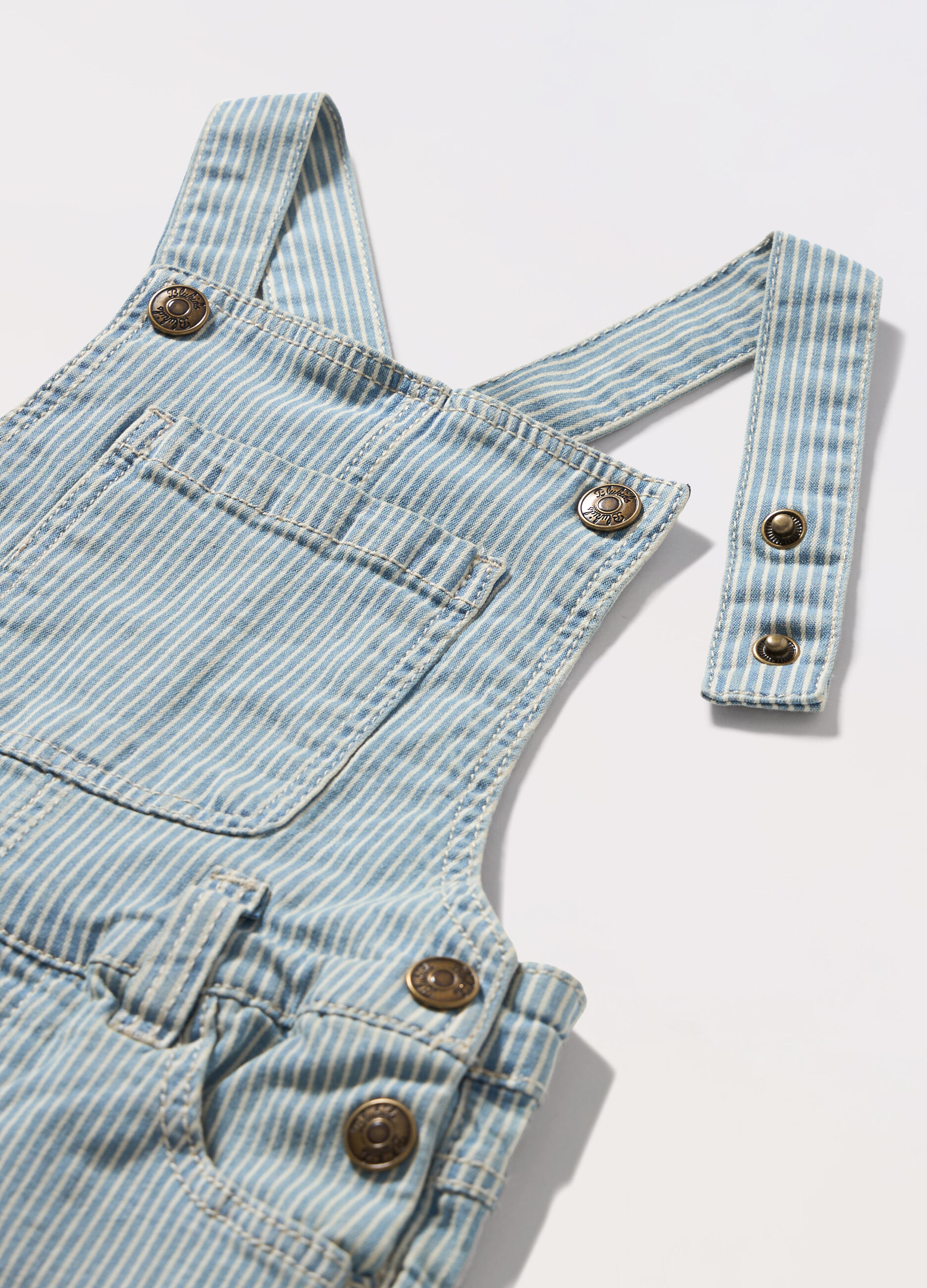 Salopette in cotone stretch a righe neonato