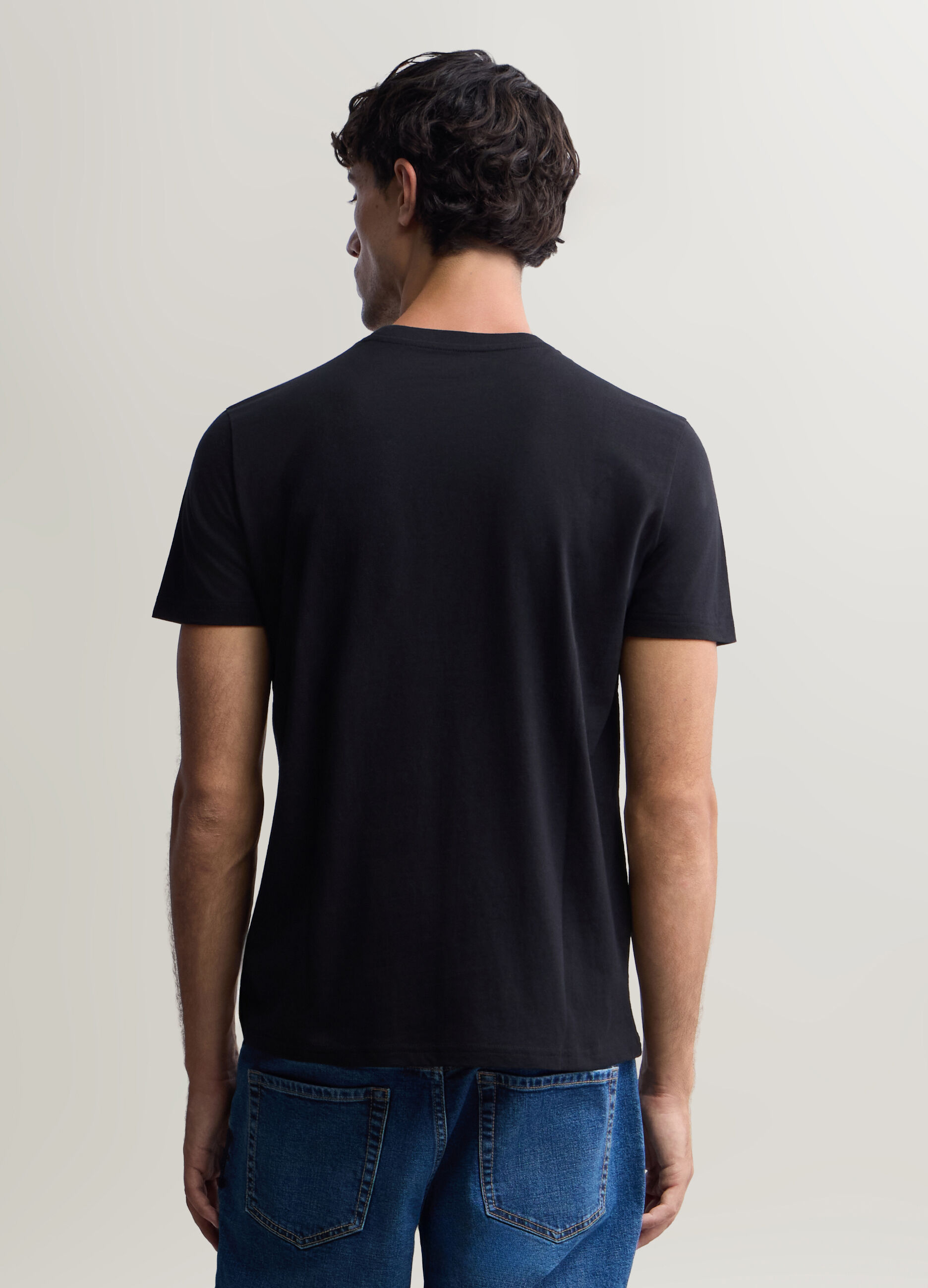 T-shirt girocollo in interlock con stampa uomo_1