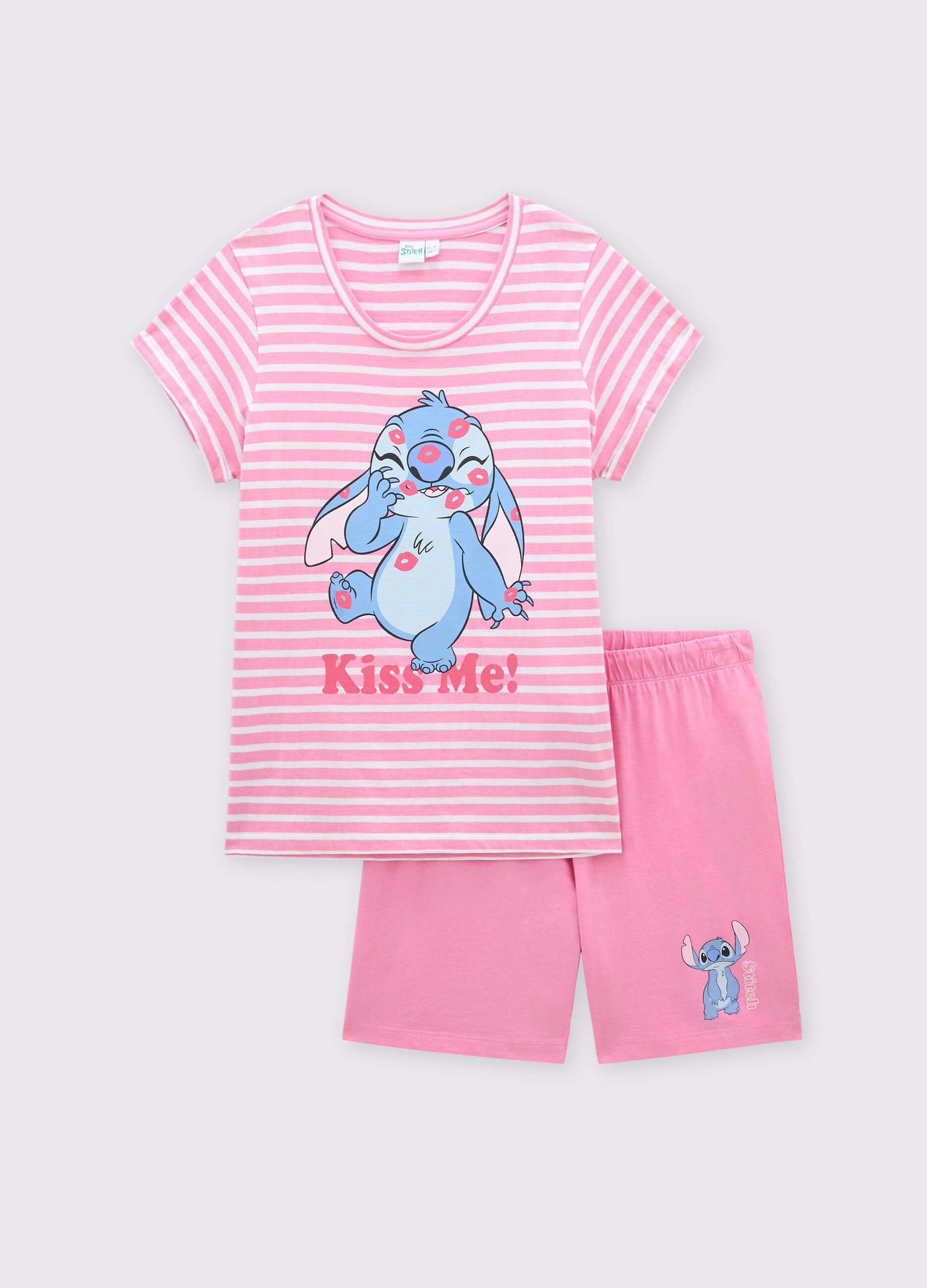 Set pigiama corto in puro cotone donna