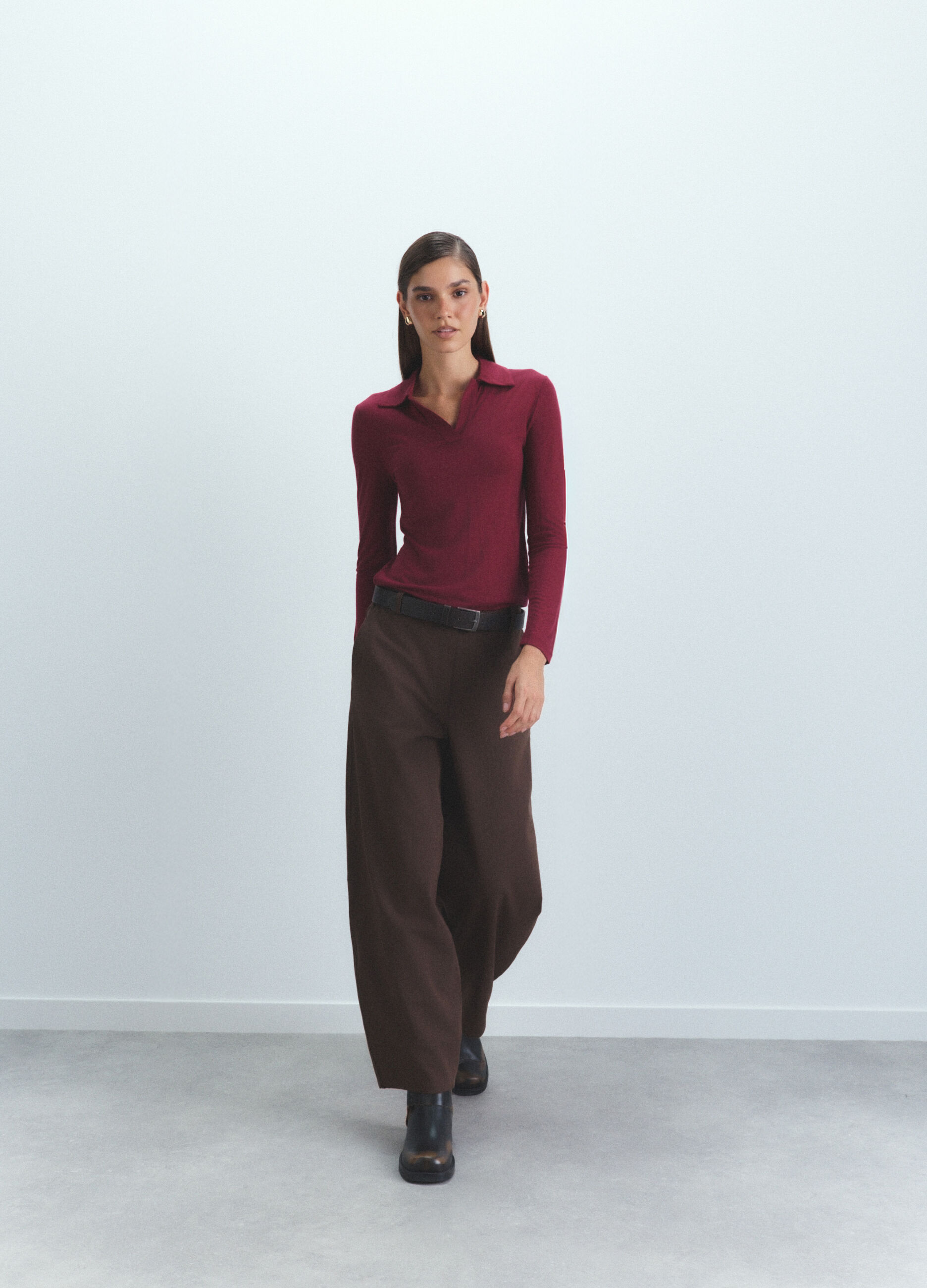 Maglia polo rasata donna_1