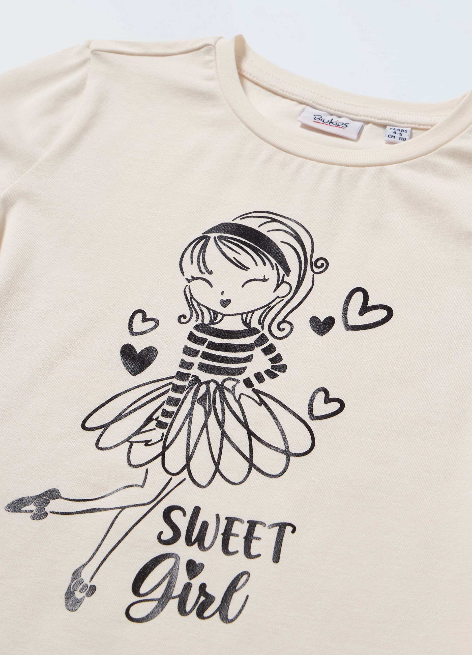 T-shirt a maniche lunghe in cotone stretch bambina_1