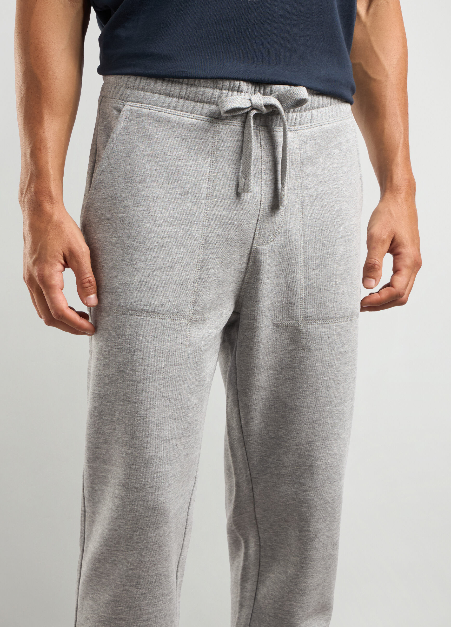 Joggers regular fit in felpa di misto cotone uomo_2