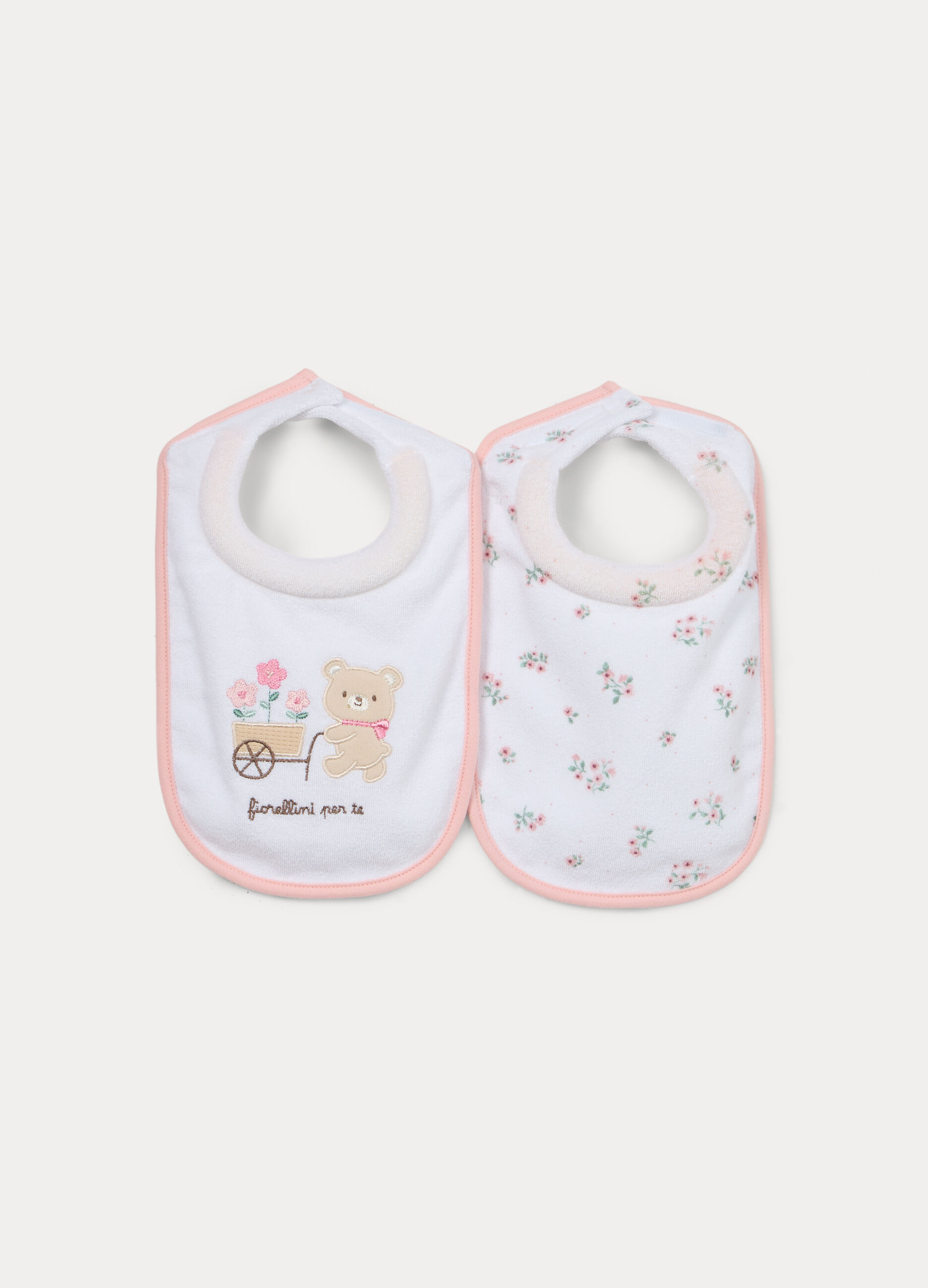 Pack 2 bavaglini in spugna misto cotone neonata_0