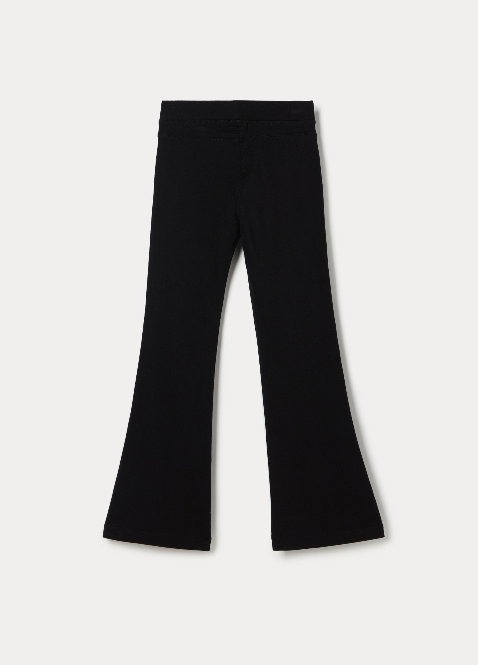 Treggings flare fit in french terry di cotone stretch ragazza_0