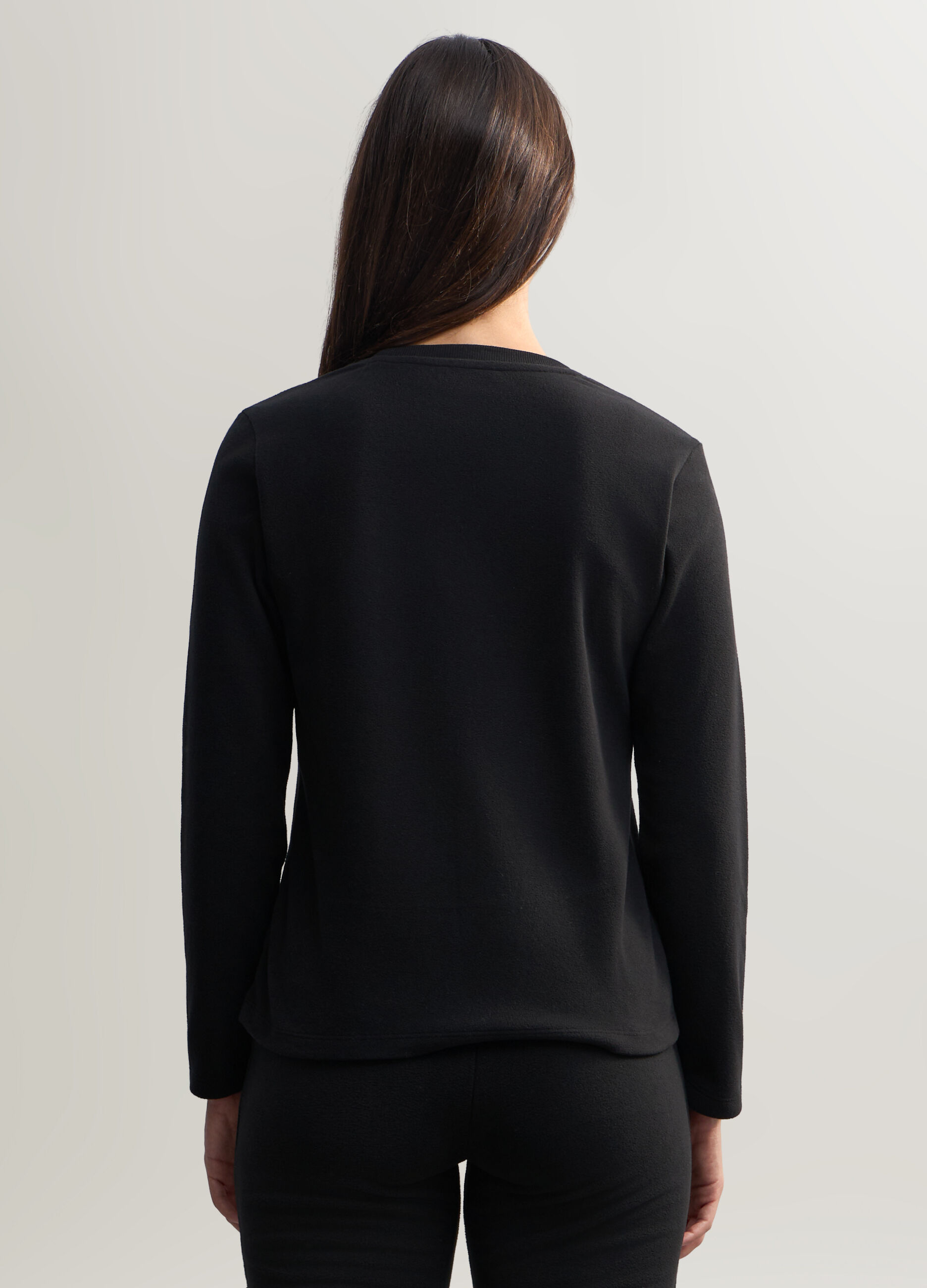 Felpa girocollo in pile donna_1