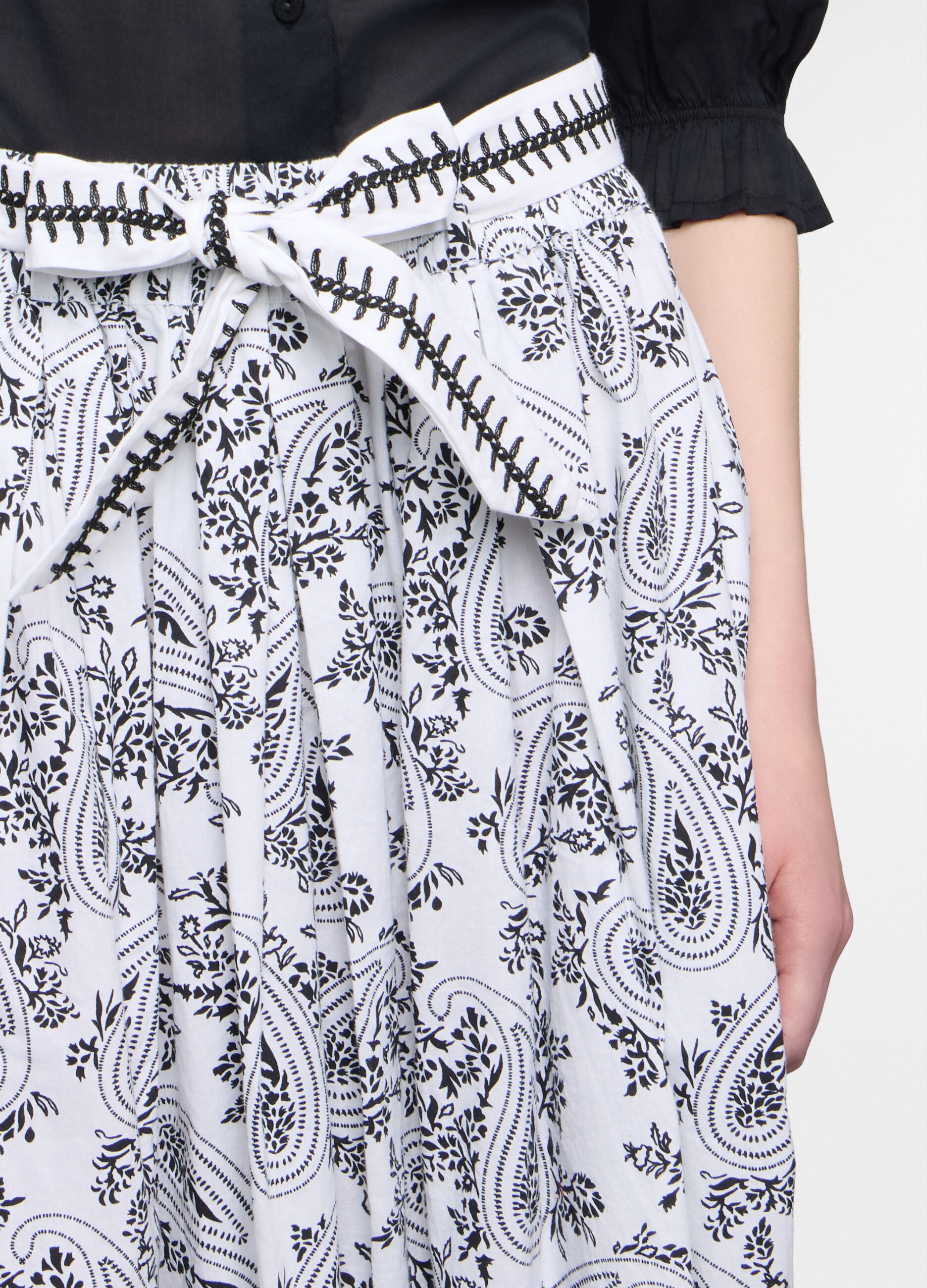 Gonna lunga in popeline di puro cotone donna_2