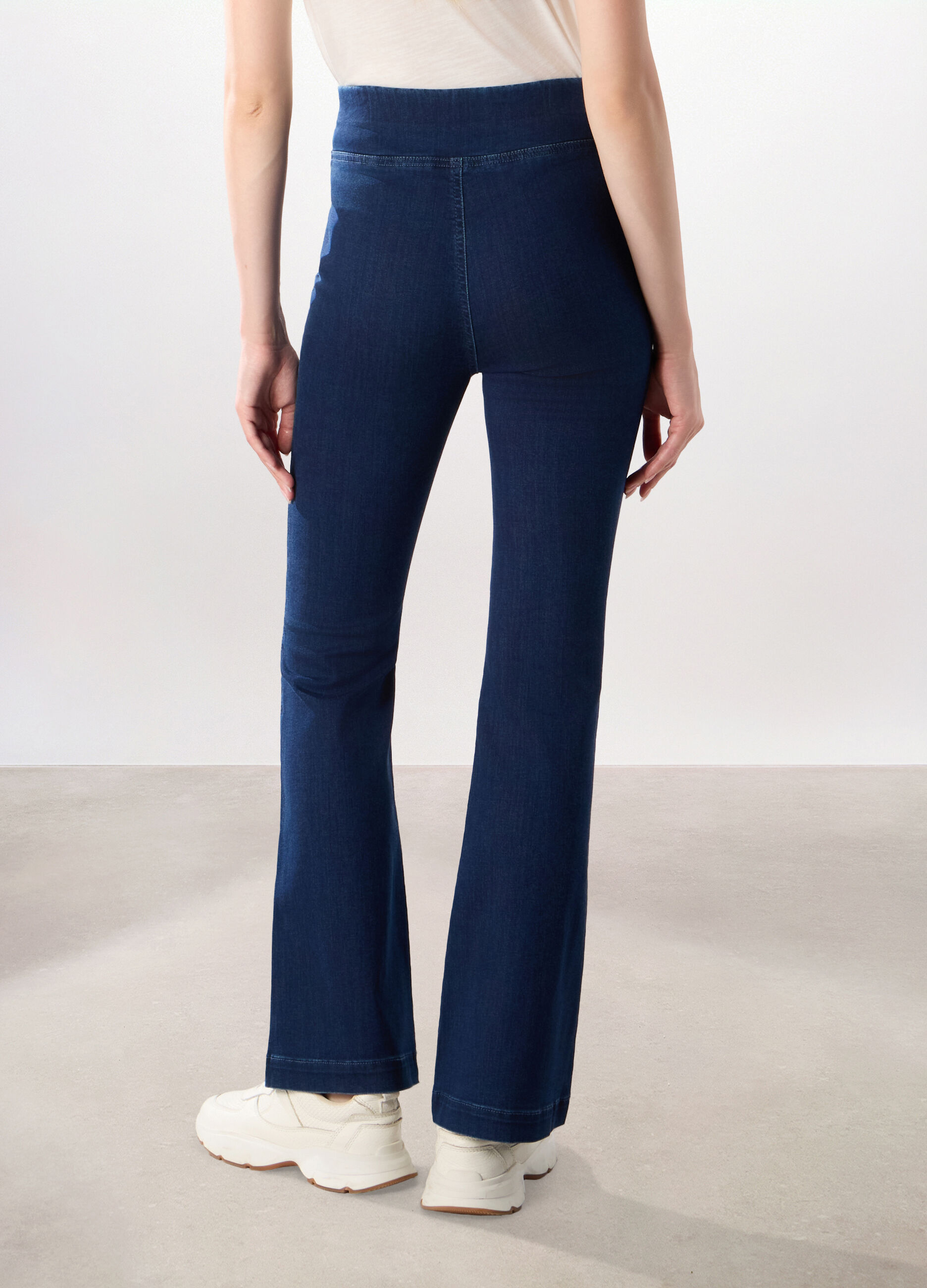 Jeggings flare fit in denim misto cotone donna_1