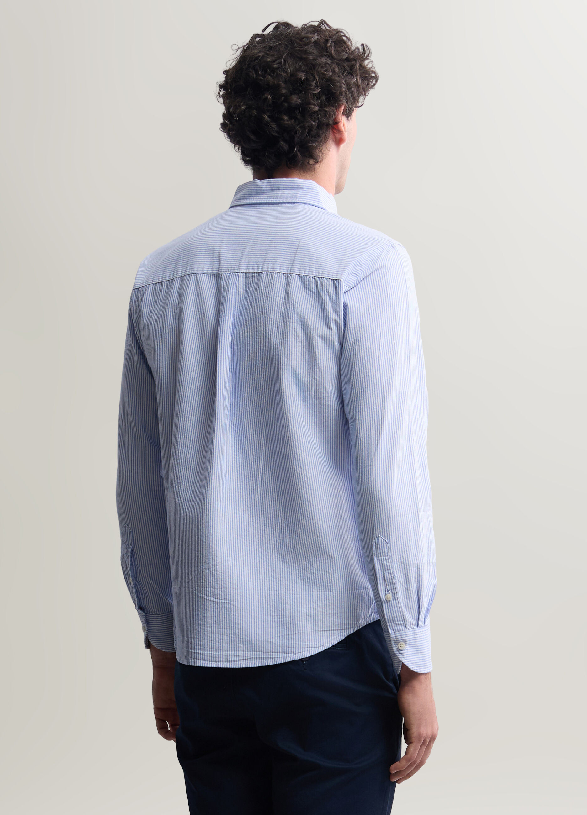 Camicia regular fit in cotone a righe uomo_1